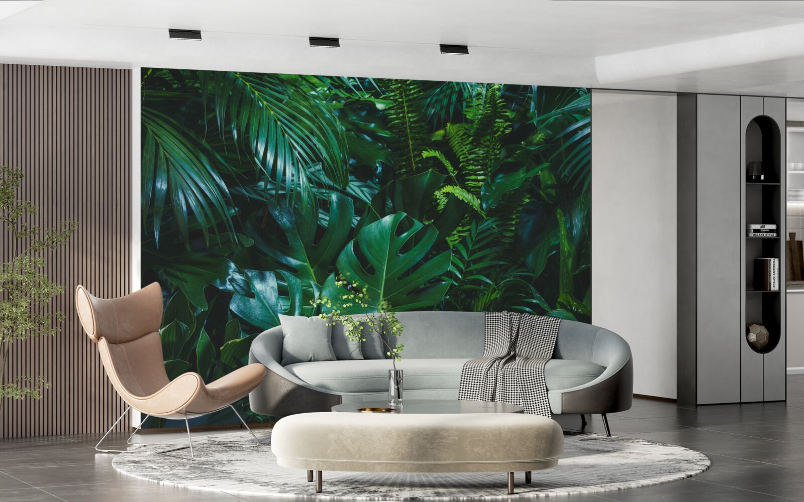 Фотошпалери тропіки вкриті пишною зеленою флорою