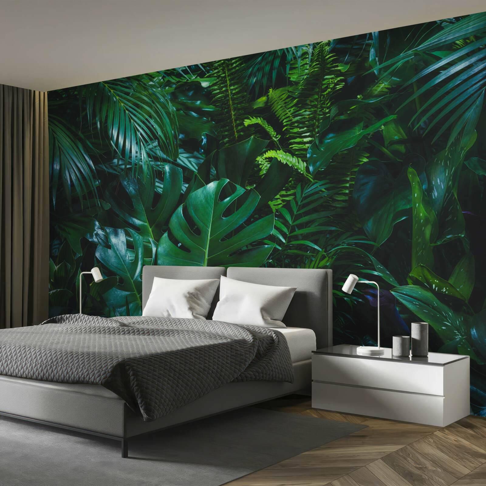 Фотошпалери тропіки вкриті пишною зеленою флорою