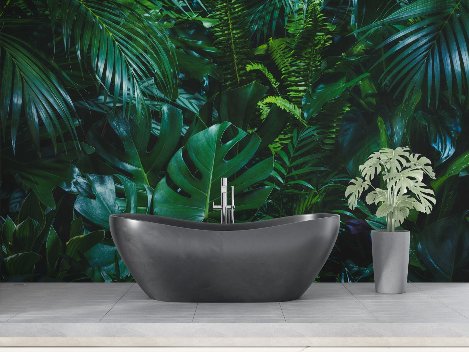 Фотошпалери тропіки вкриті пишною зеленою флорою