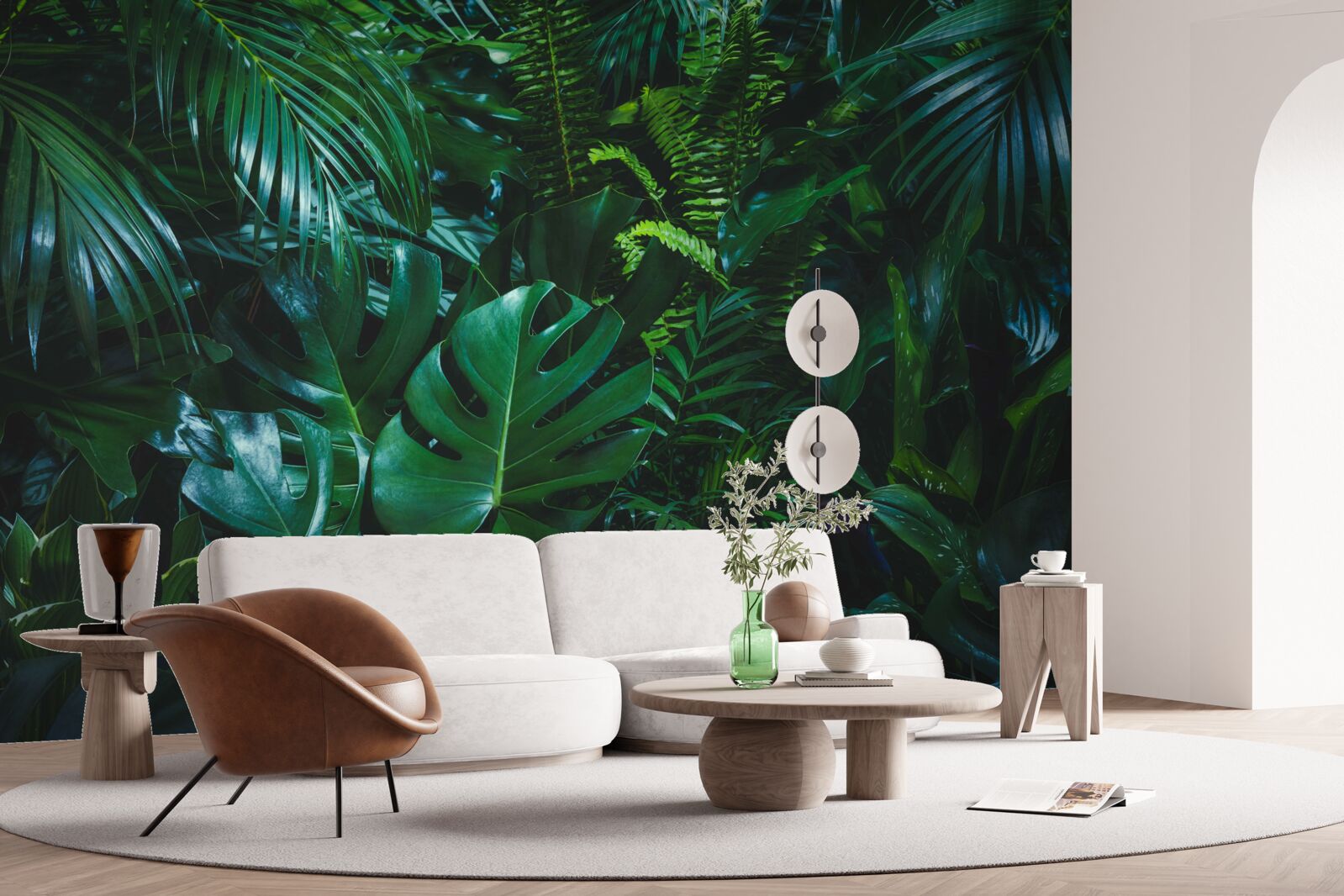 Фотошпалери тропіки вкриті пишною зеленою флорою