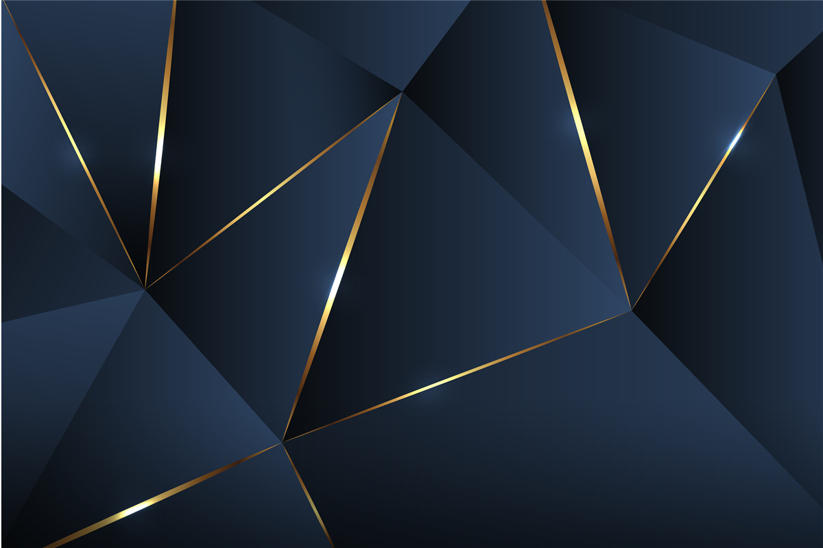 Фотошпалери трикутники темно-сині з золотими краями