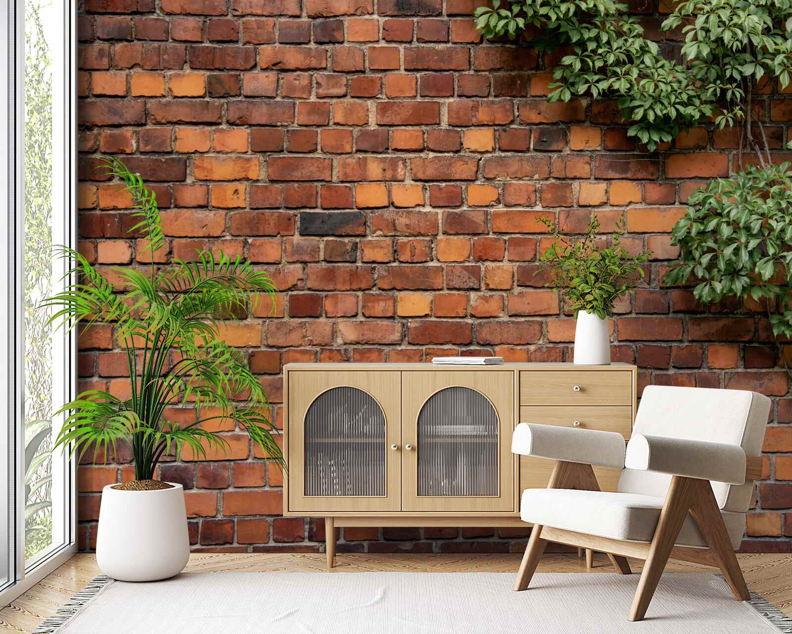 Фотошпалери Стіна потопає в зеленому плющі