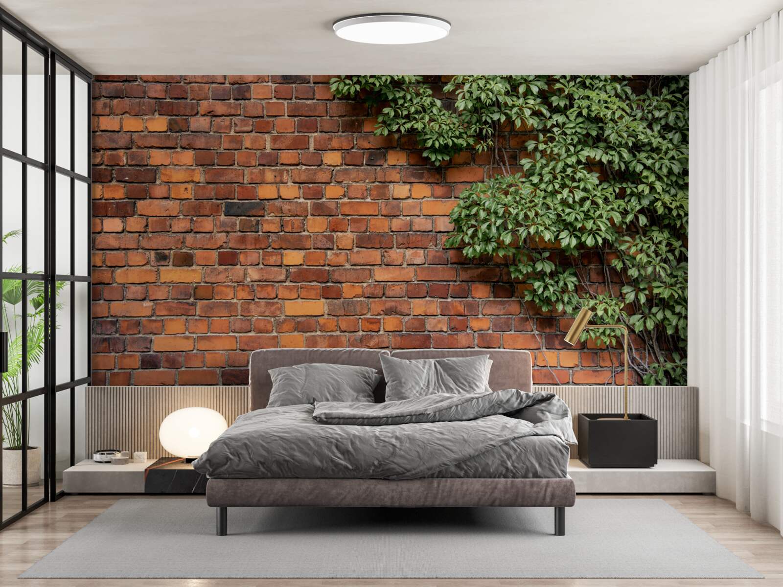 Фотошпалери Стіна потопає в зеленому плющі