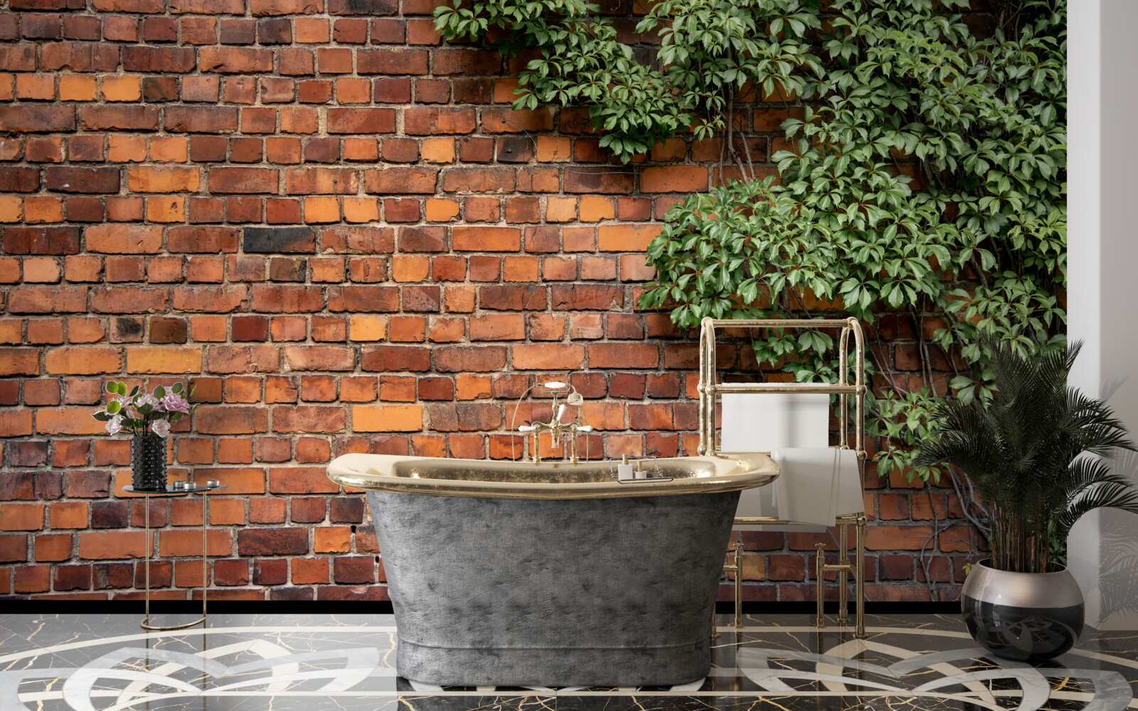 Фотошпалери Стіна потопає в зеленому плющі