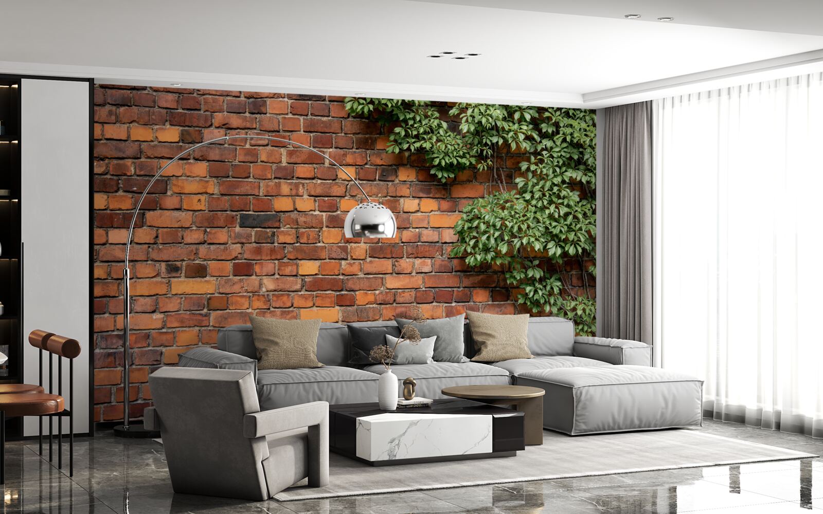 Фотошпалери Стіна потопає в зеленому плющі