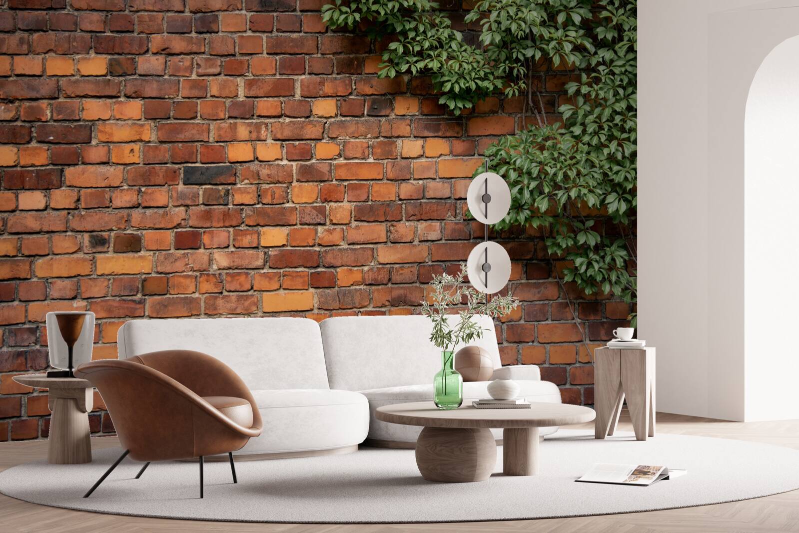 Фотошпалери Стіна потопає в зеленому плющі