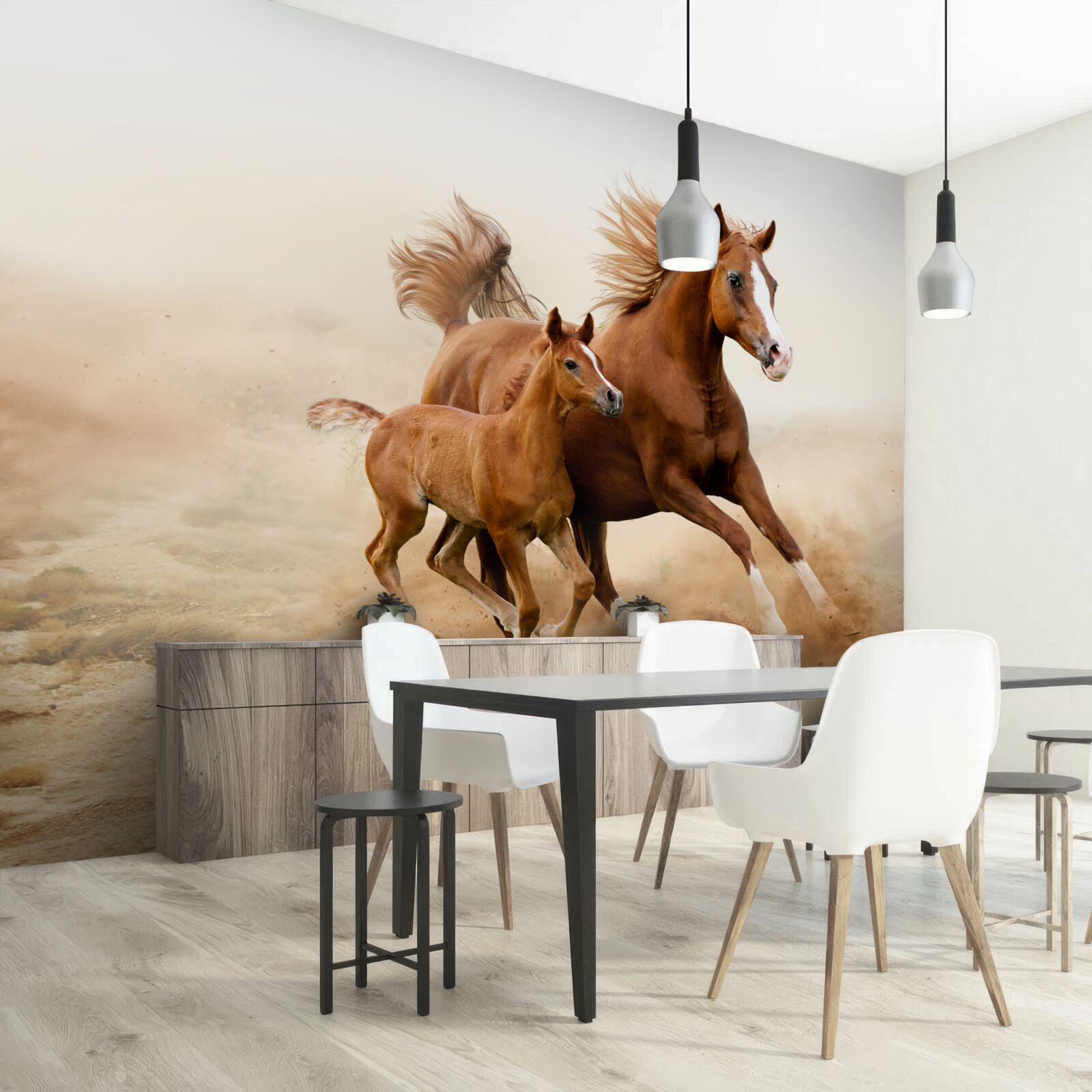 Фотошпалери бронзові перегони жеребців