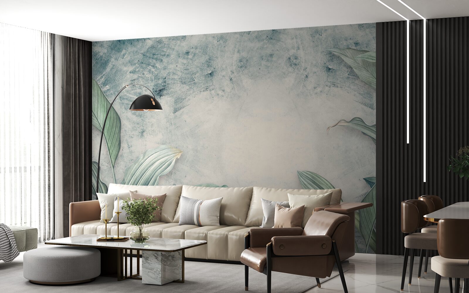 Фотошпалери туманний серпанок оточує тропічні рослини