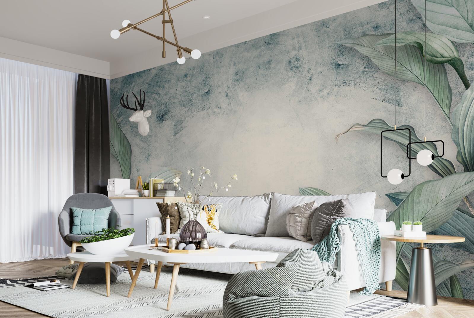 Фотошпалери туманний серпанок оточує тропічні рослини