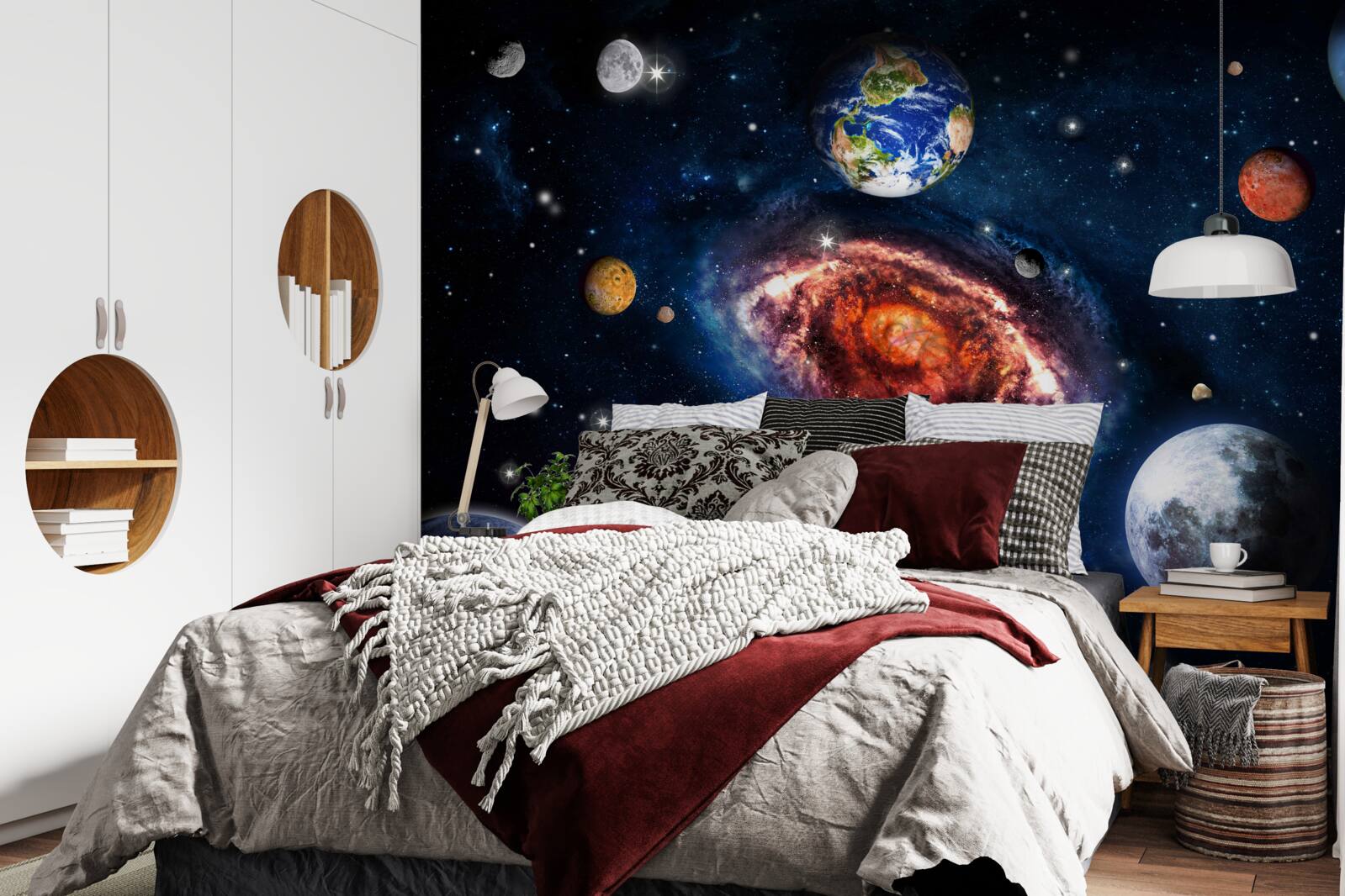 Фотошпалери галактика слугує обертовим полем для космічних об'єктів