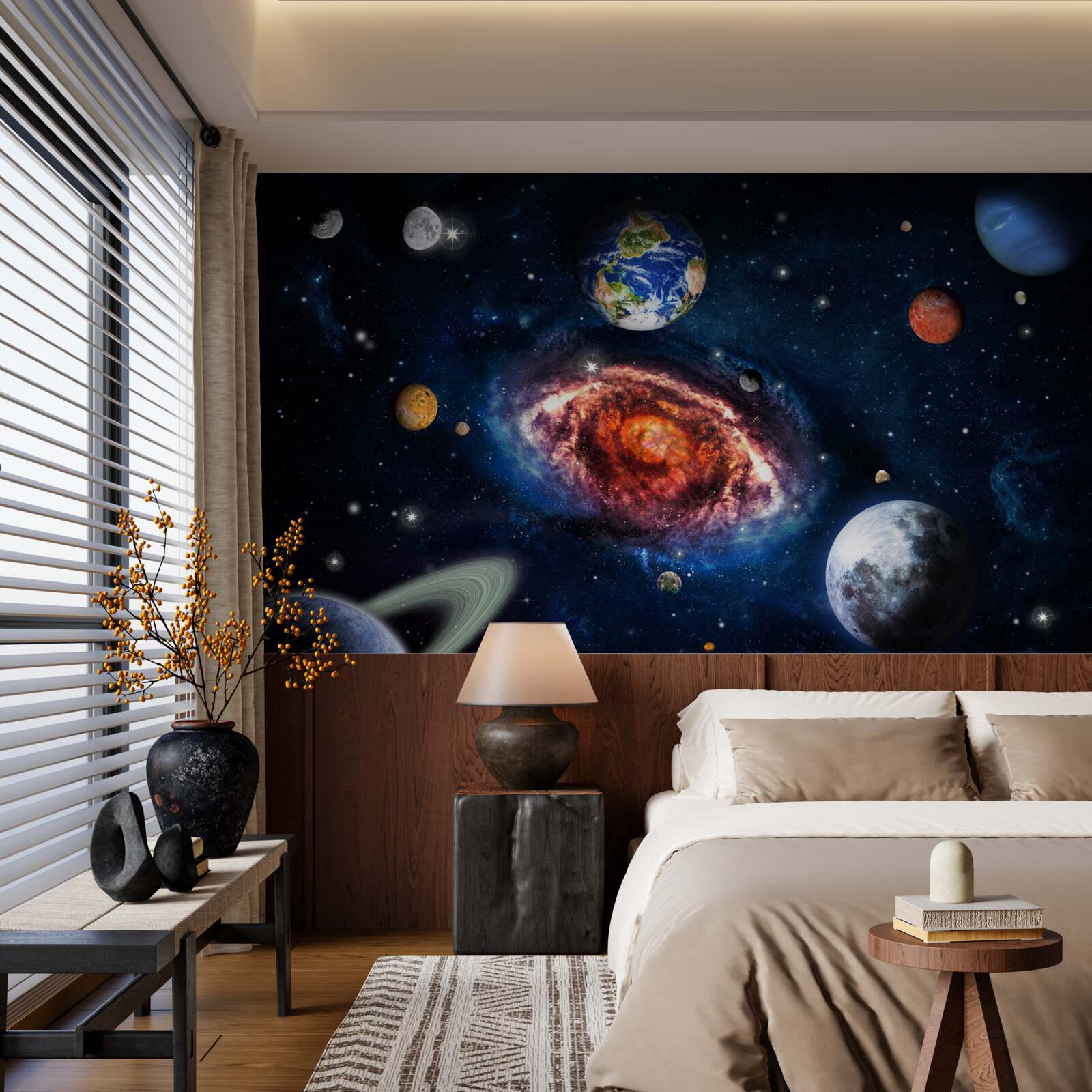 Фотошпалери галактика слугує обертовим полем для космічних об'єктів