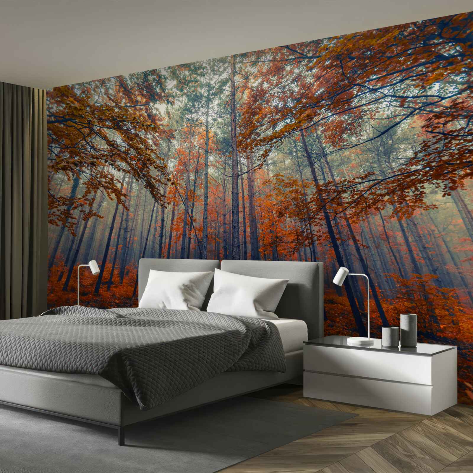 Фотошпалери опале осіннє лісове листя