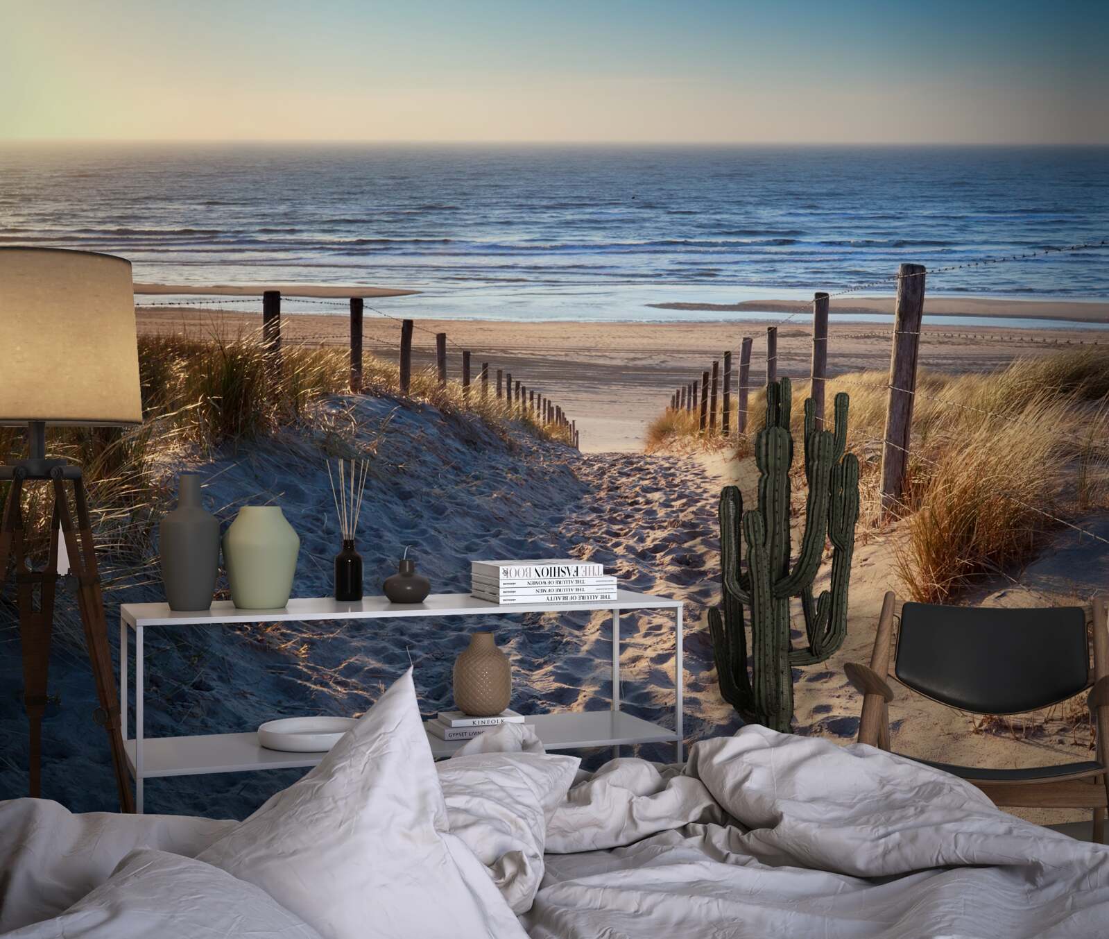 Фотошпалери спокійний океан і пляж з дрібним піском