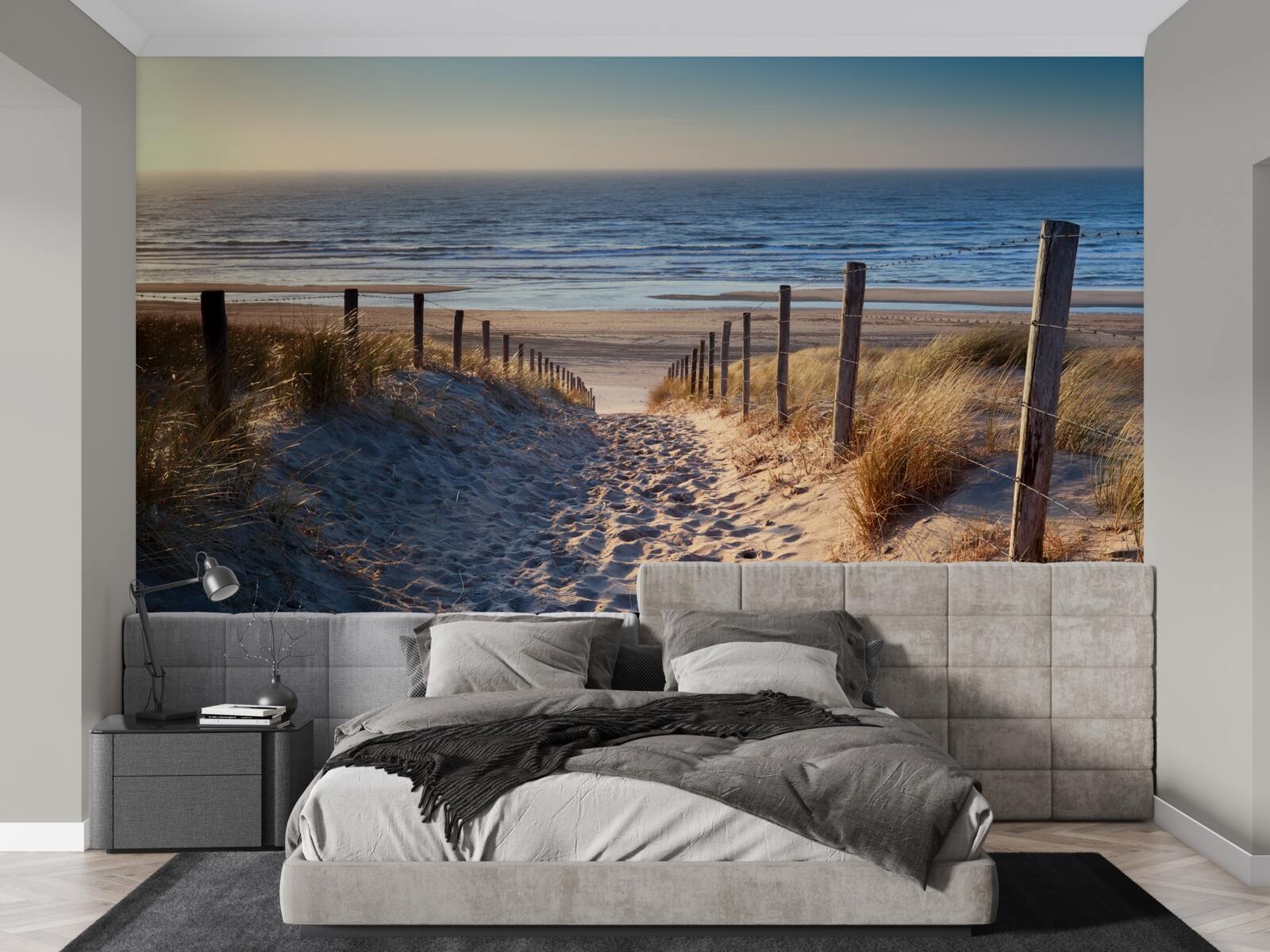 Фотошпалери спокійний океан і пляж з дрібним піском