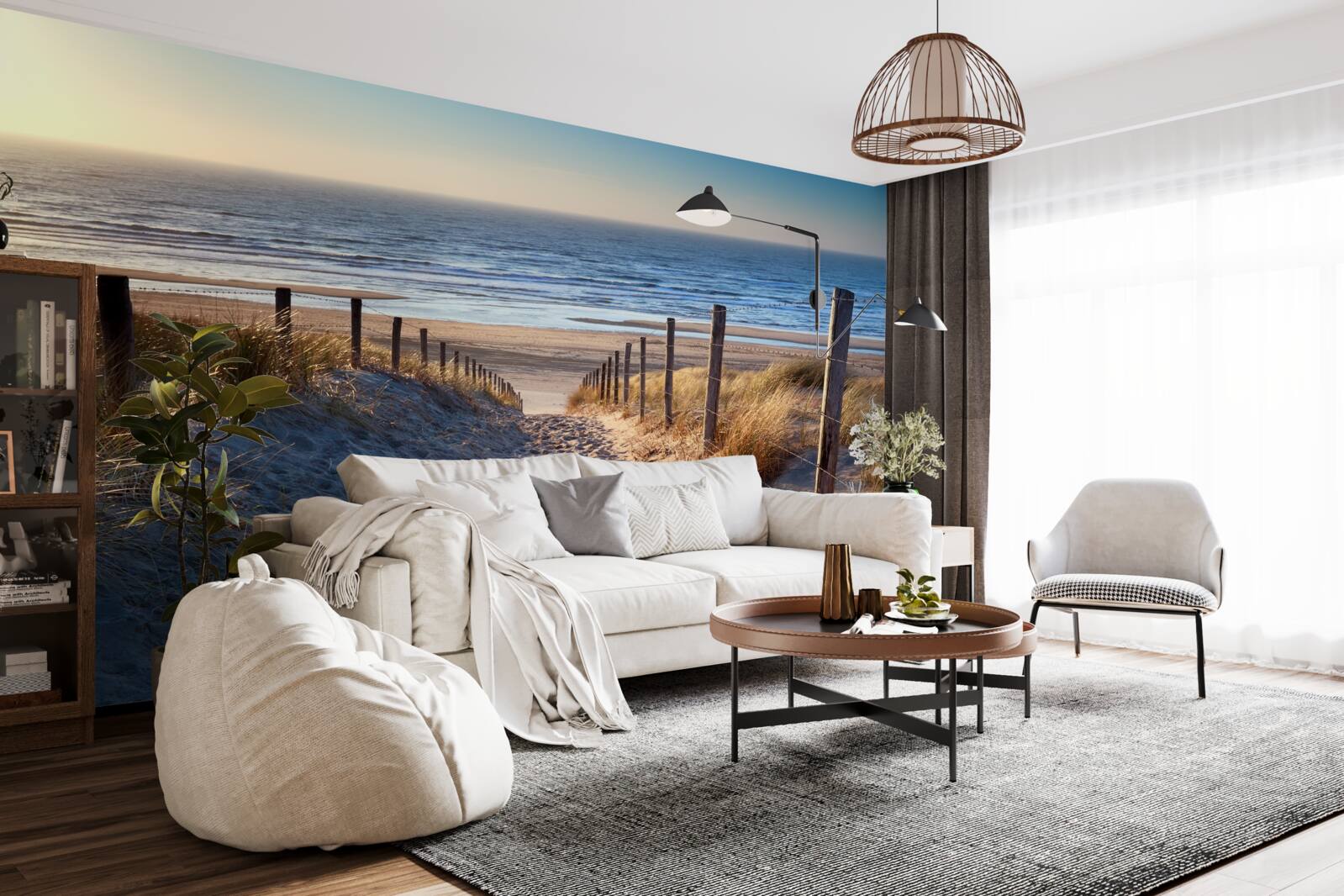 Фотошпалери спокійний океан і пляж з дрібним піском