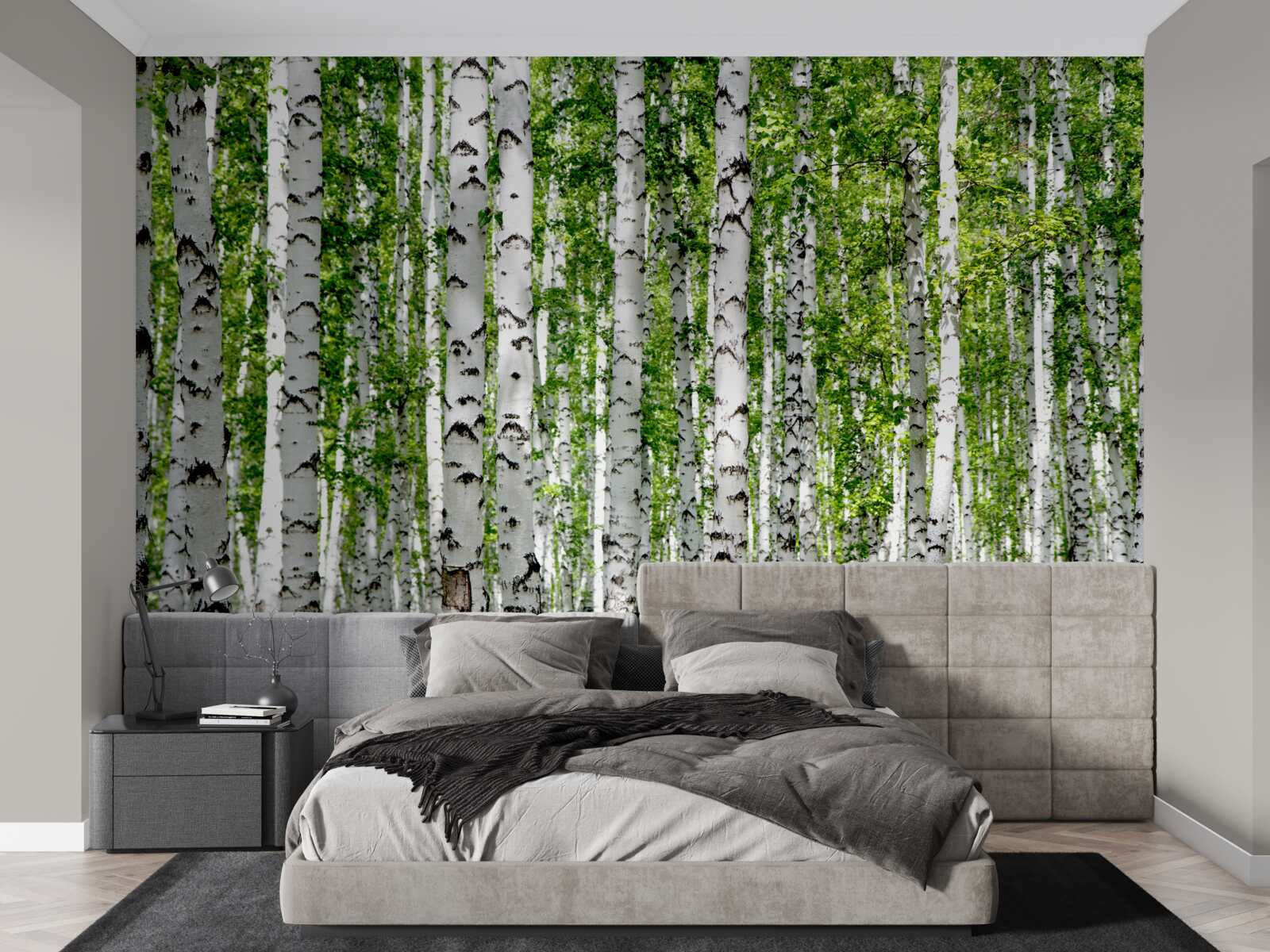 Фотошпалери яскраве листя витончених беріз