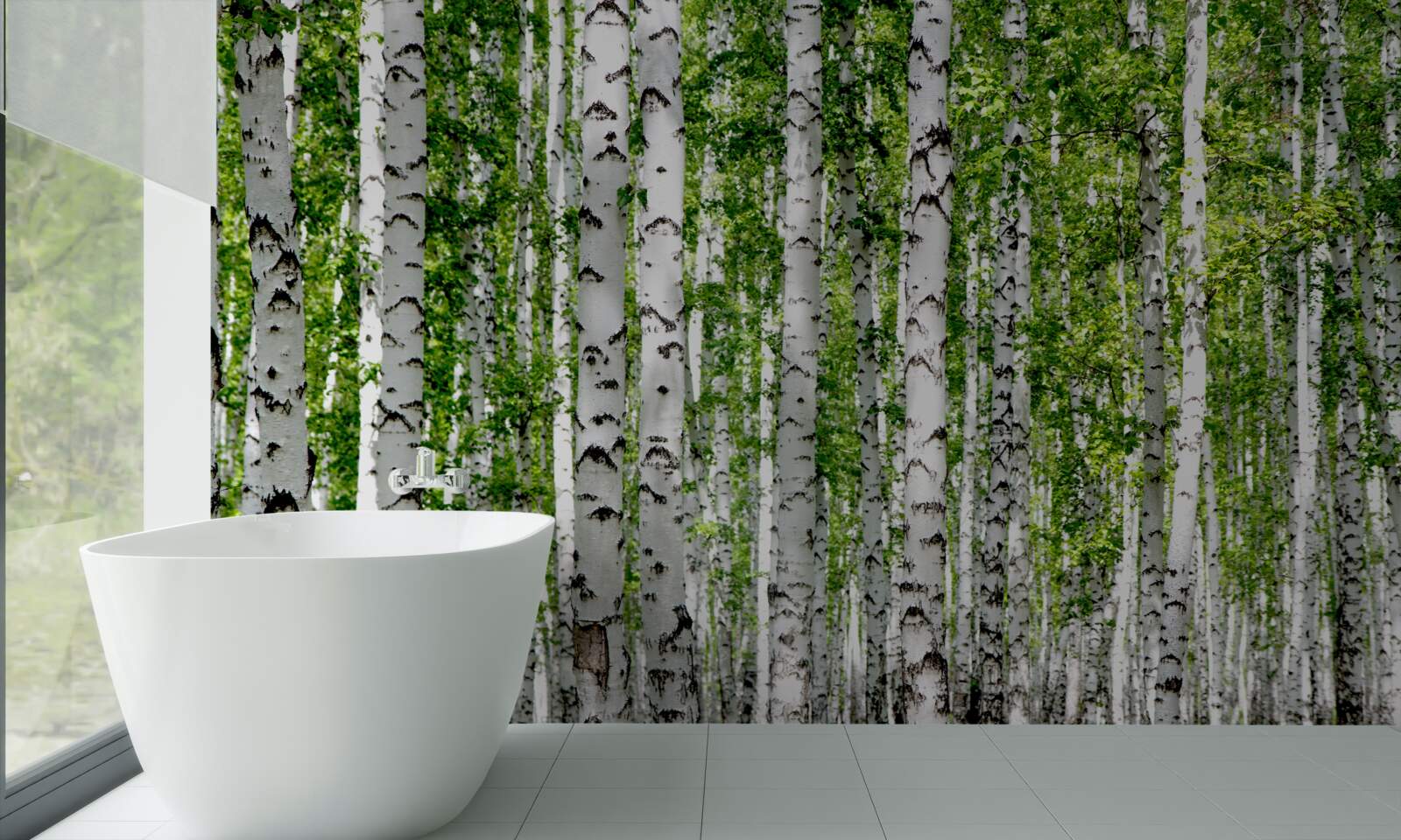 Фотошпалери яскраве листя витончених беріз