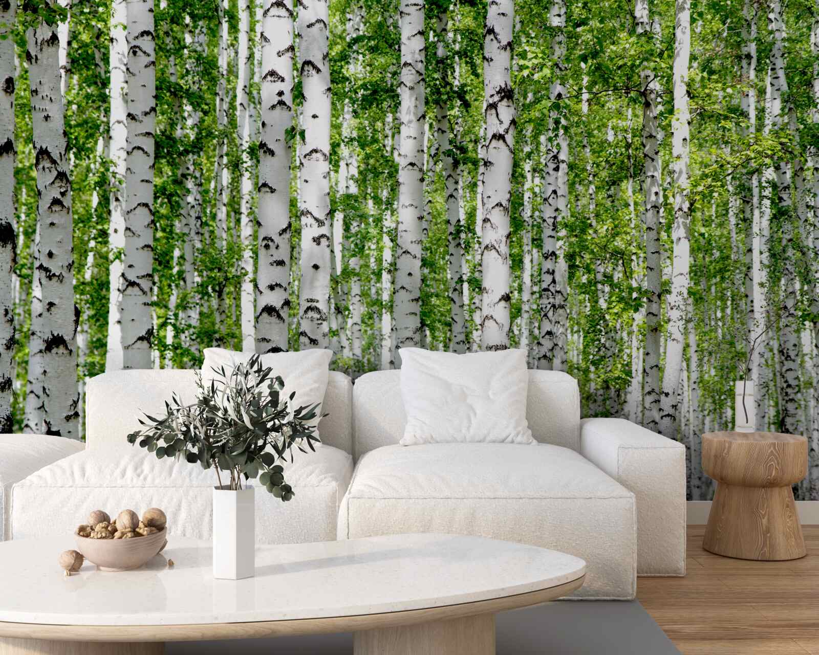 Фотошпалери яскраве листя витончених беріз