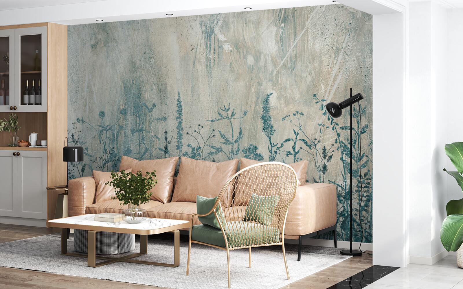 Фотошпалери під час сильних дощів польові рослини розквітають