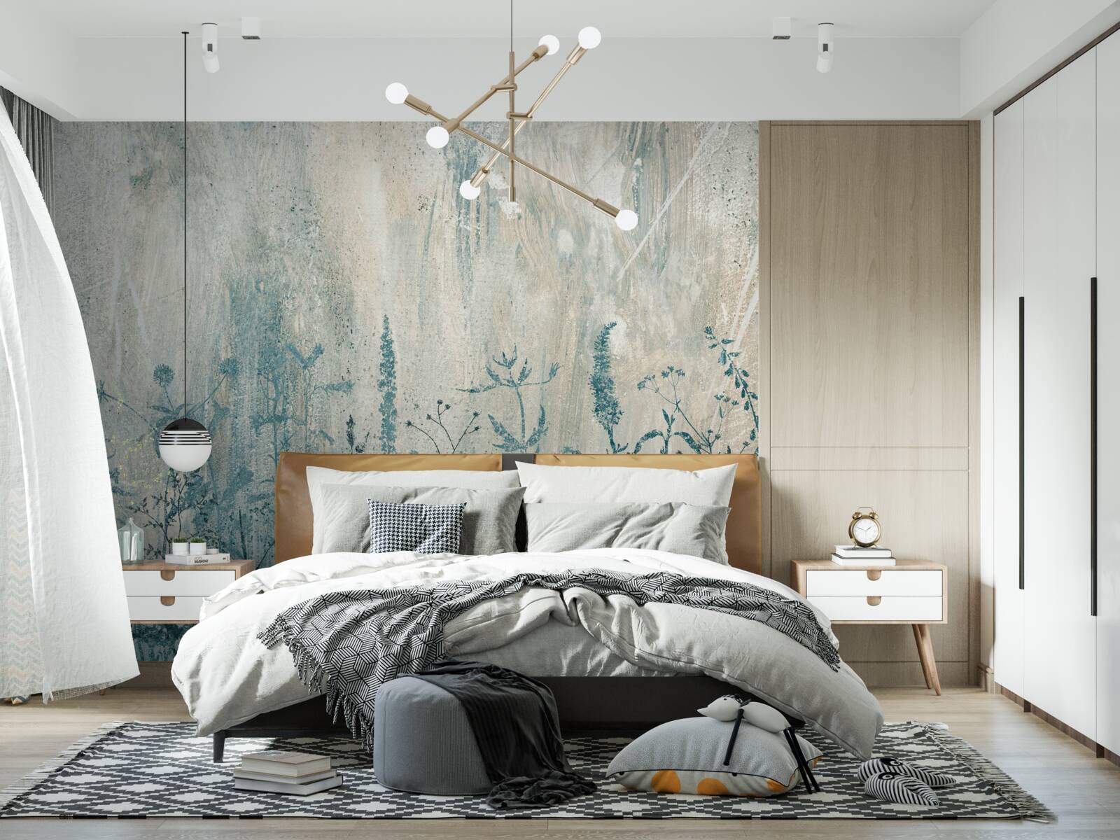 Фотошпалери під час сильних дощів польові рослини розквітають