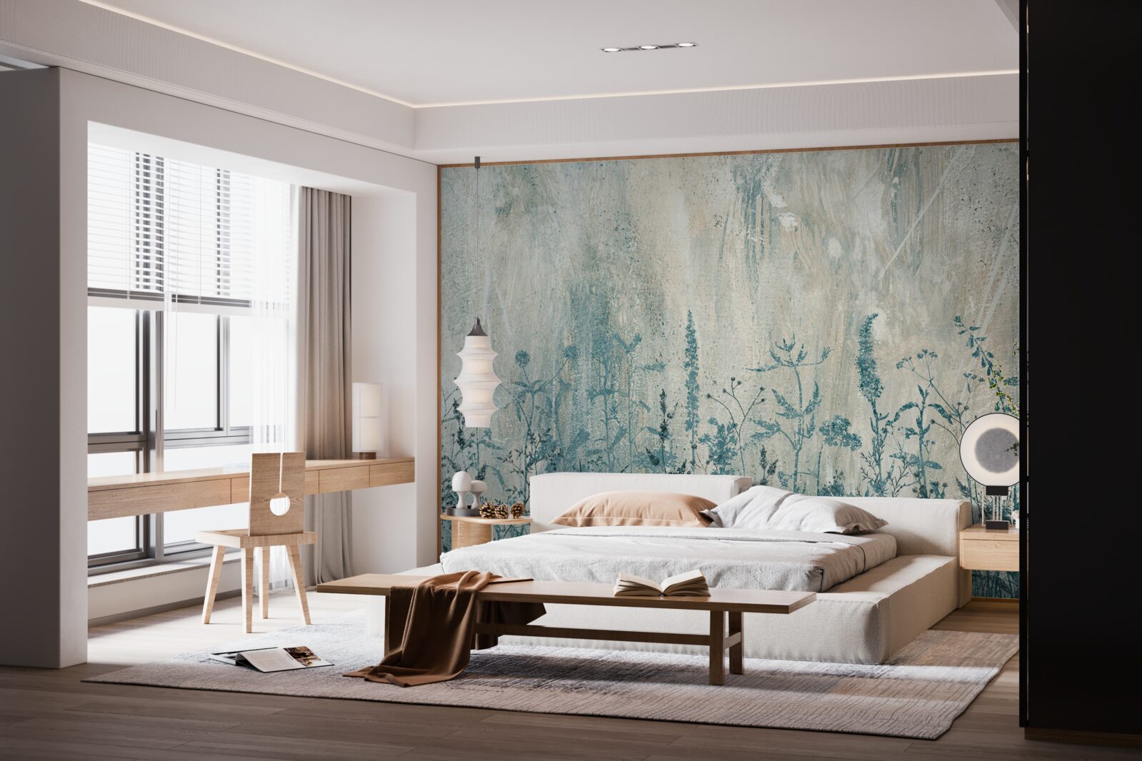 Фотошпалери під час сильних дощів польові рослини розквітають