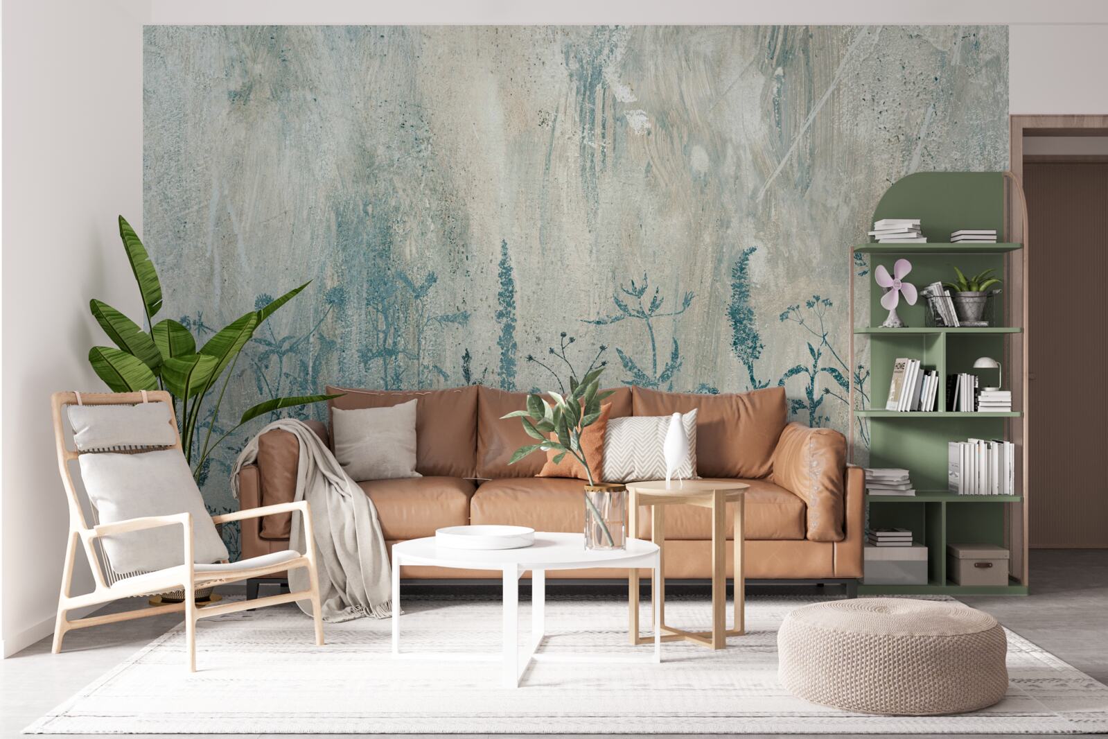 Фотошпалери під час сильних дощів польові рослини розквітають