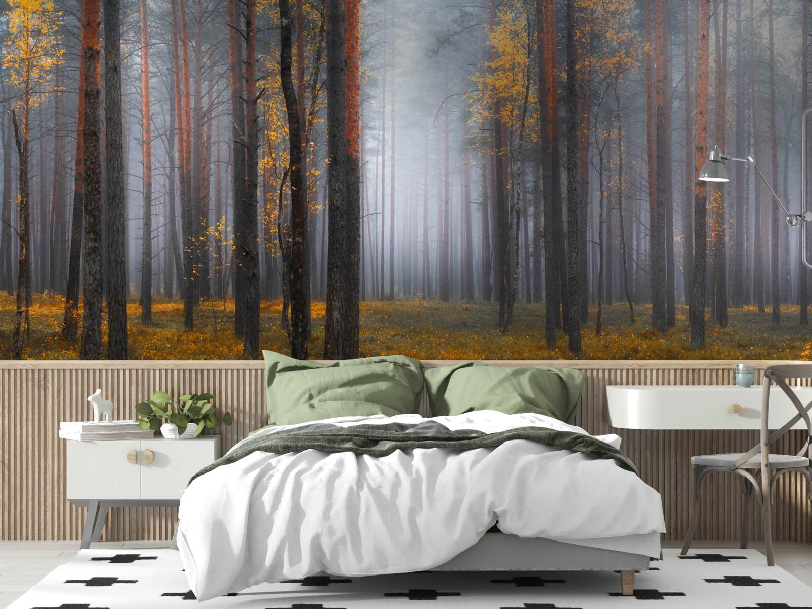 Фотошпалери густий туман огортає ліс