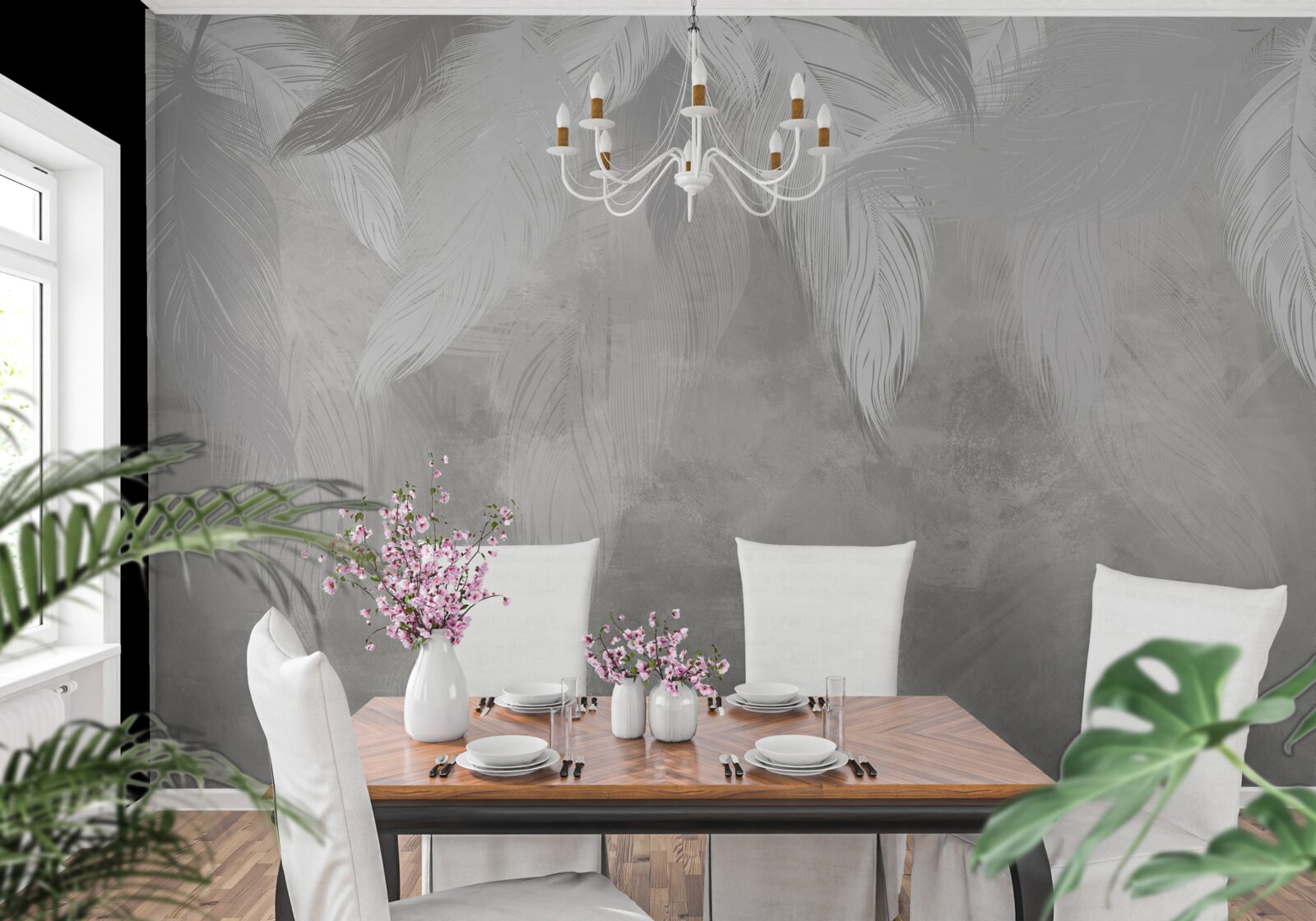 Фотошпалери ранок у тропічному лісі, оповитому туманом