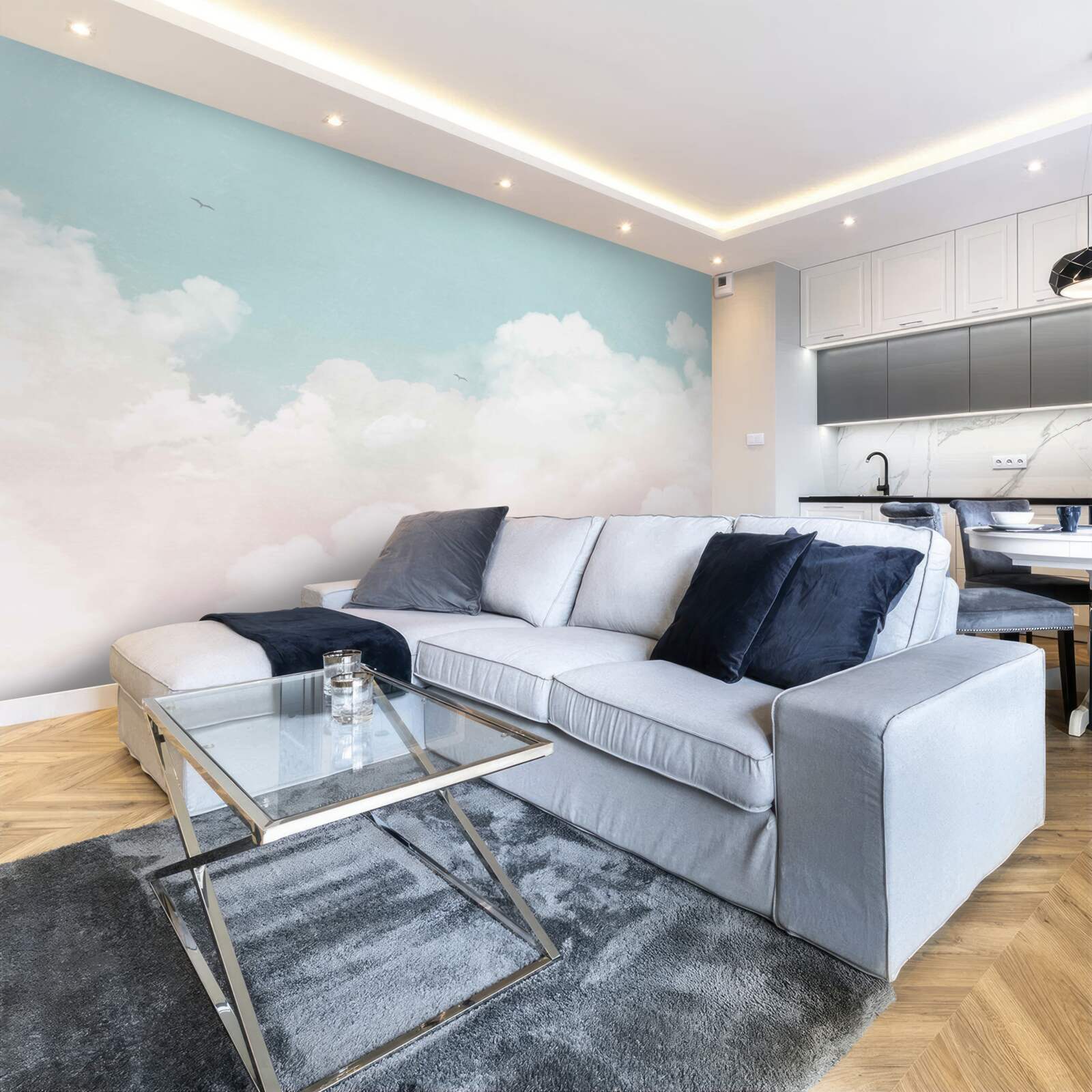 Фотошпалери густі молочні хмари