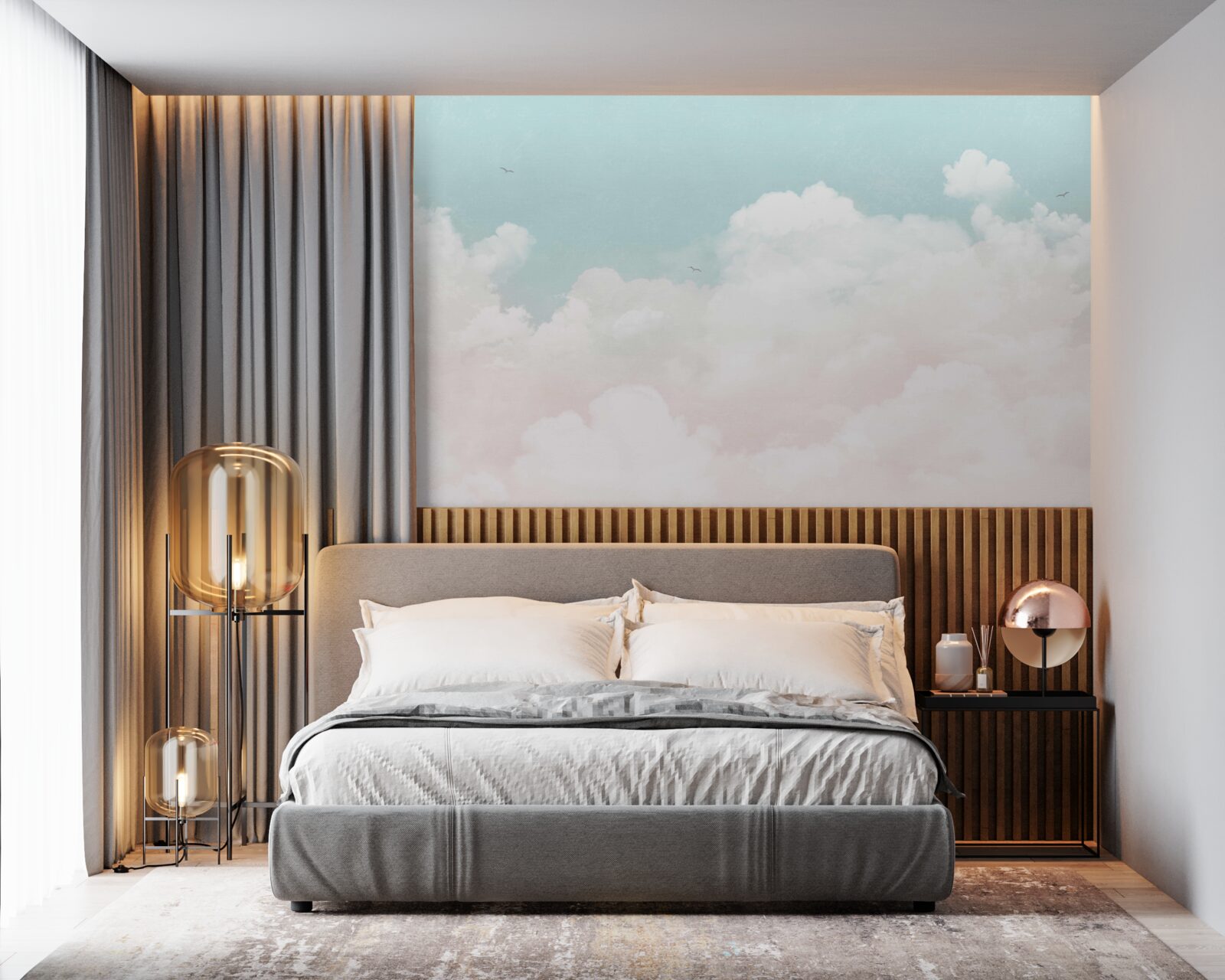 Фотошпалери густі молочні хмари