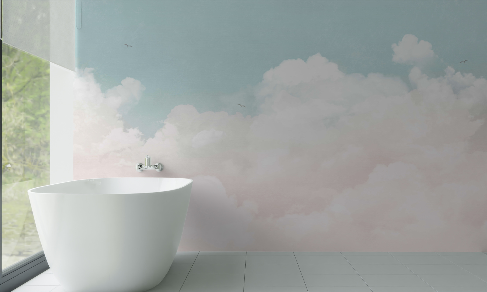 Фотошпалери густі молочні хмари