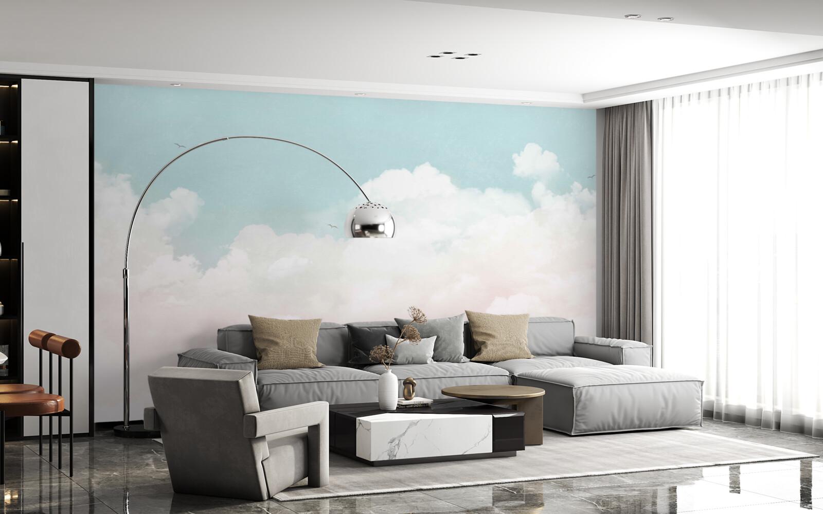 Фотошпалери густі молочні хмари