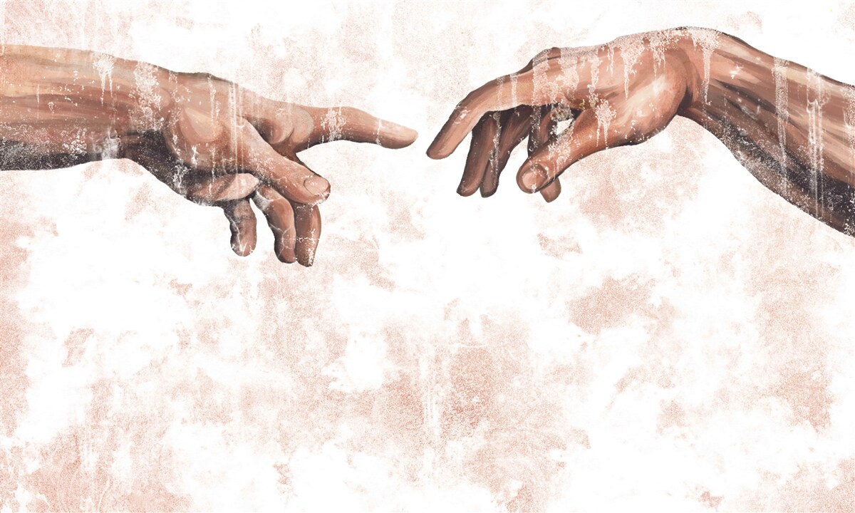 Фотошпалери руки чоловіка і жінки, з'єднані разом