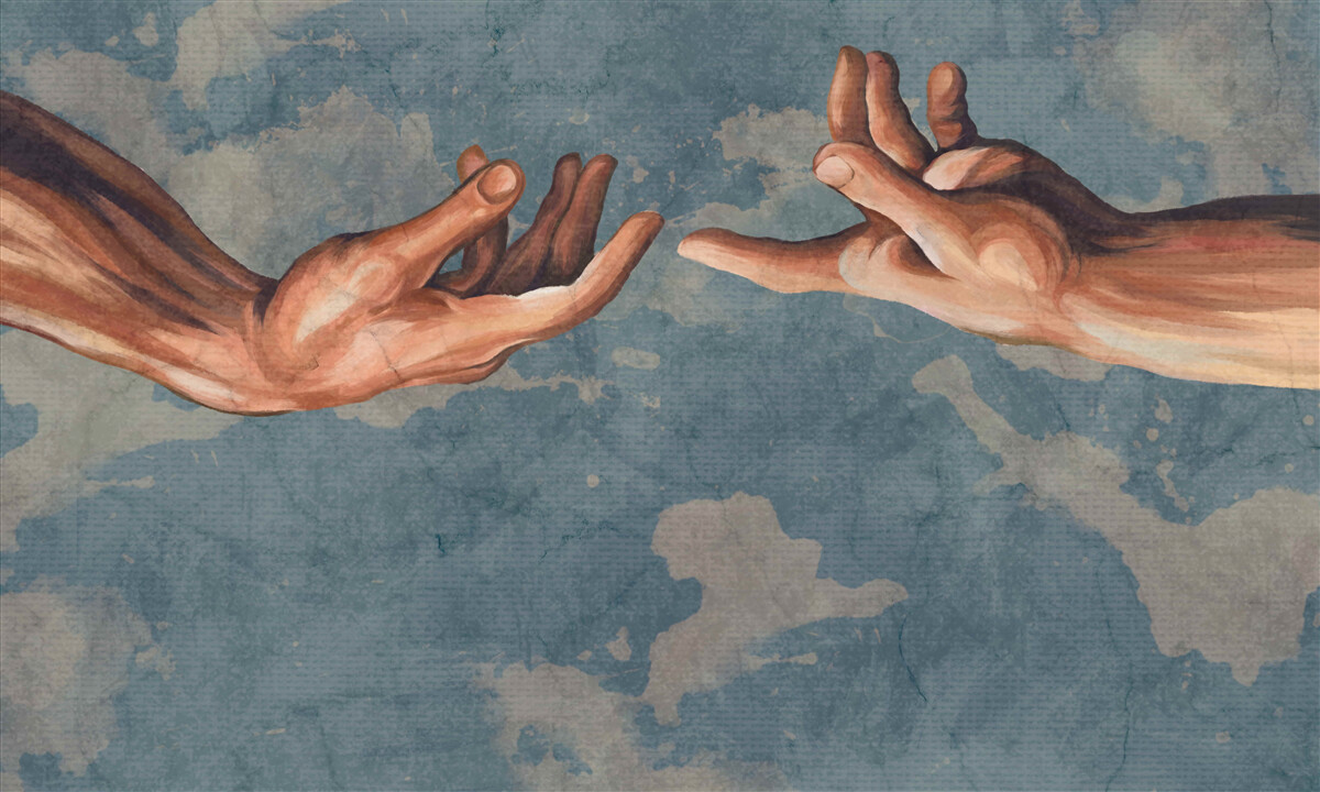 Фотошпалери руки тягнуться одна до одної