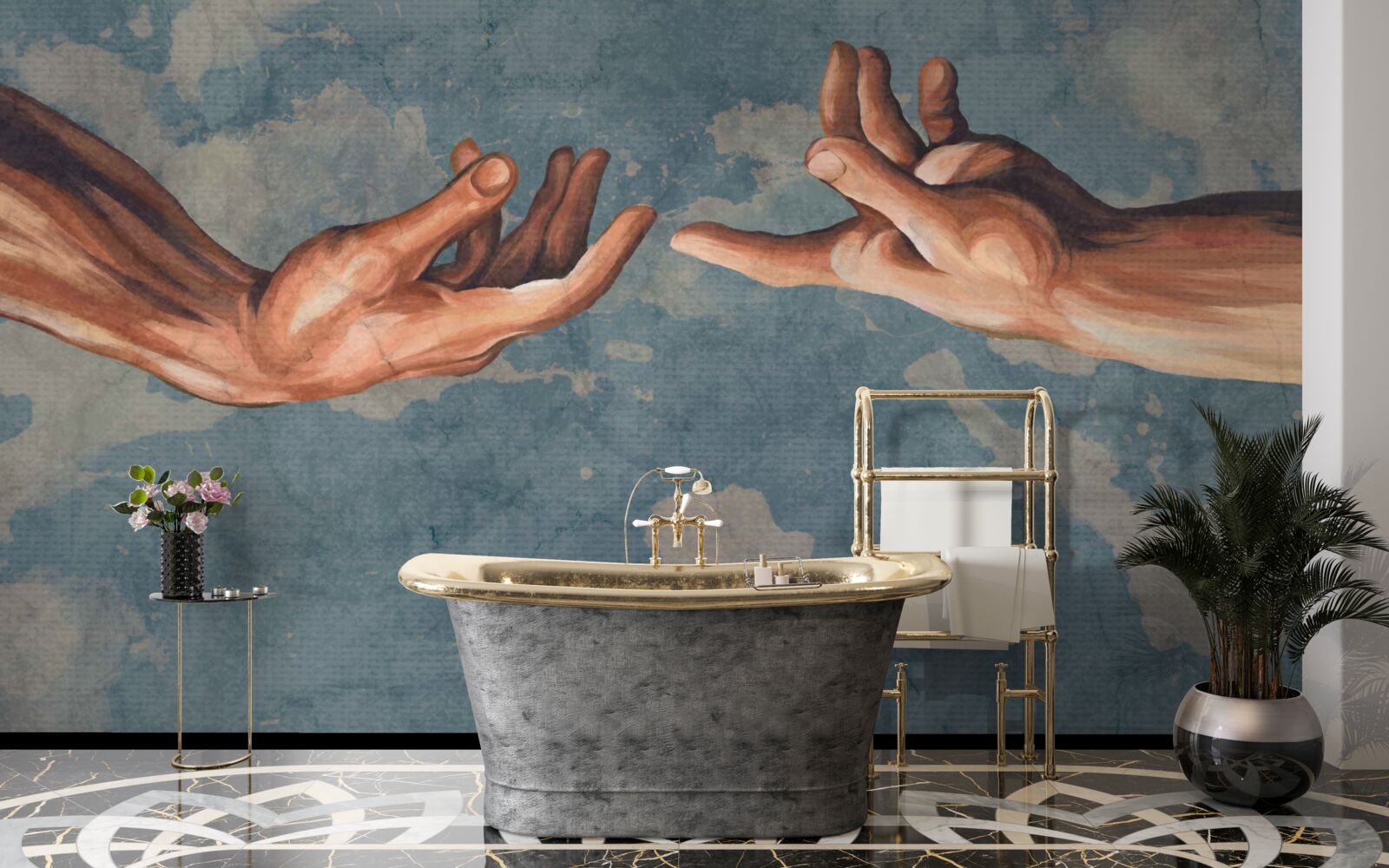 Фотошпалери руки тягнуться одна до одної