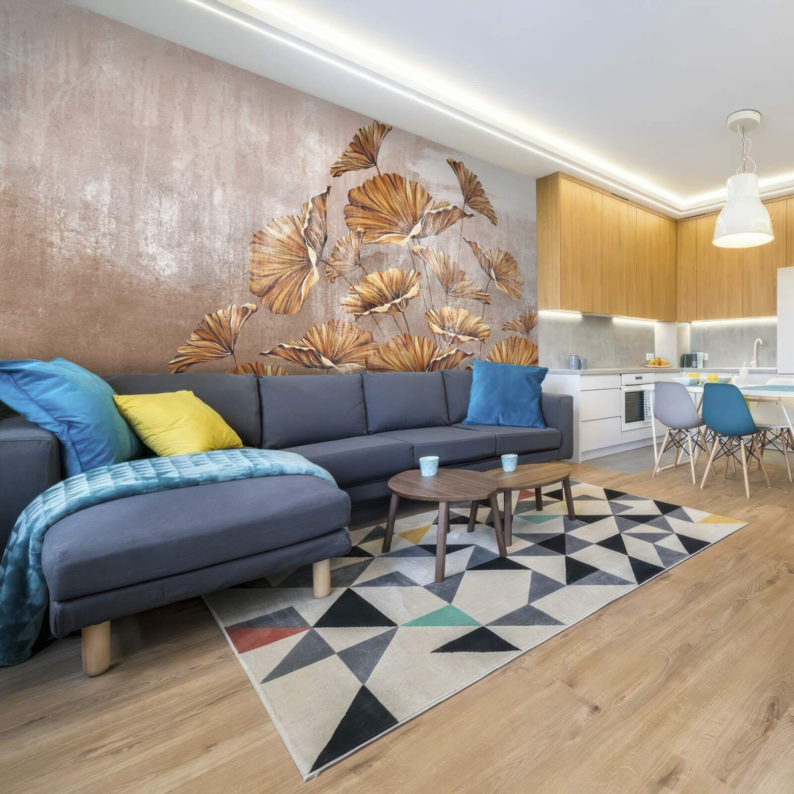 Фотошпалери осінні квіти під дощем