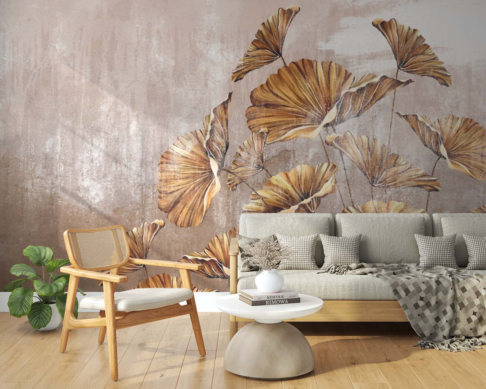 Фотошпалери осінні квіти під дощем