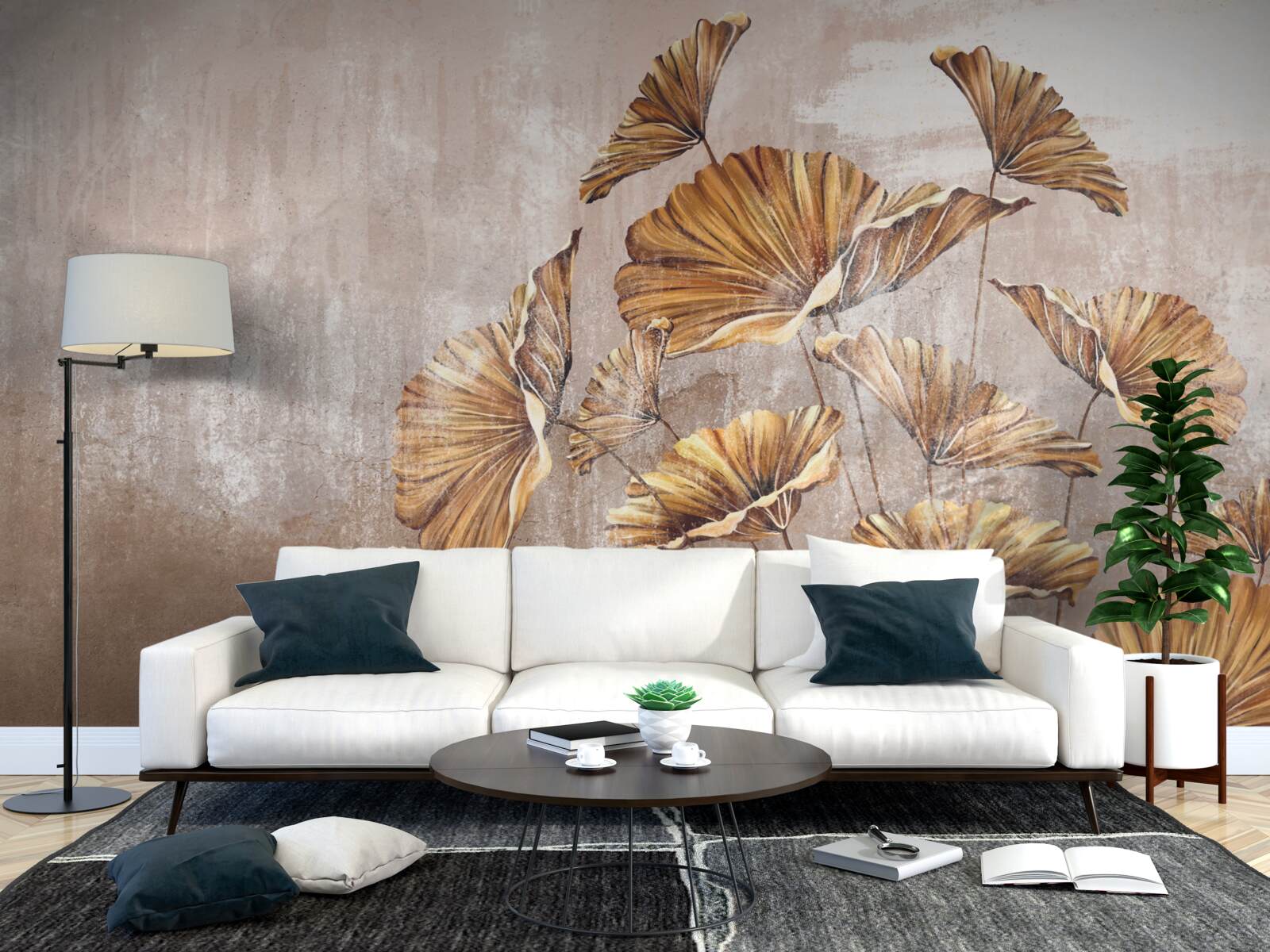 Фотошпалери осінні квіти під дощем