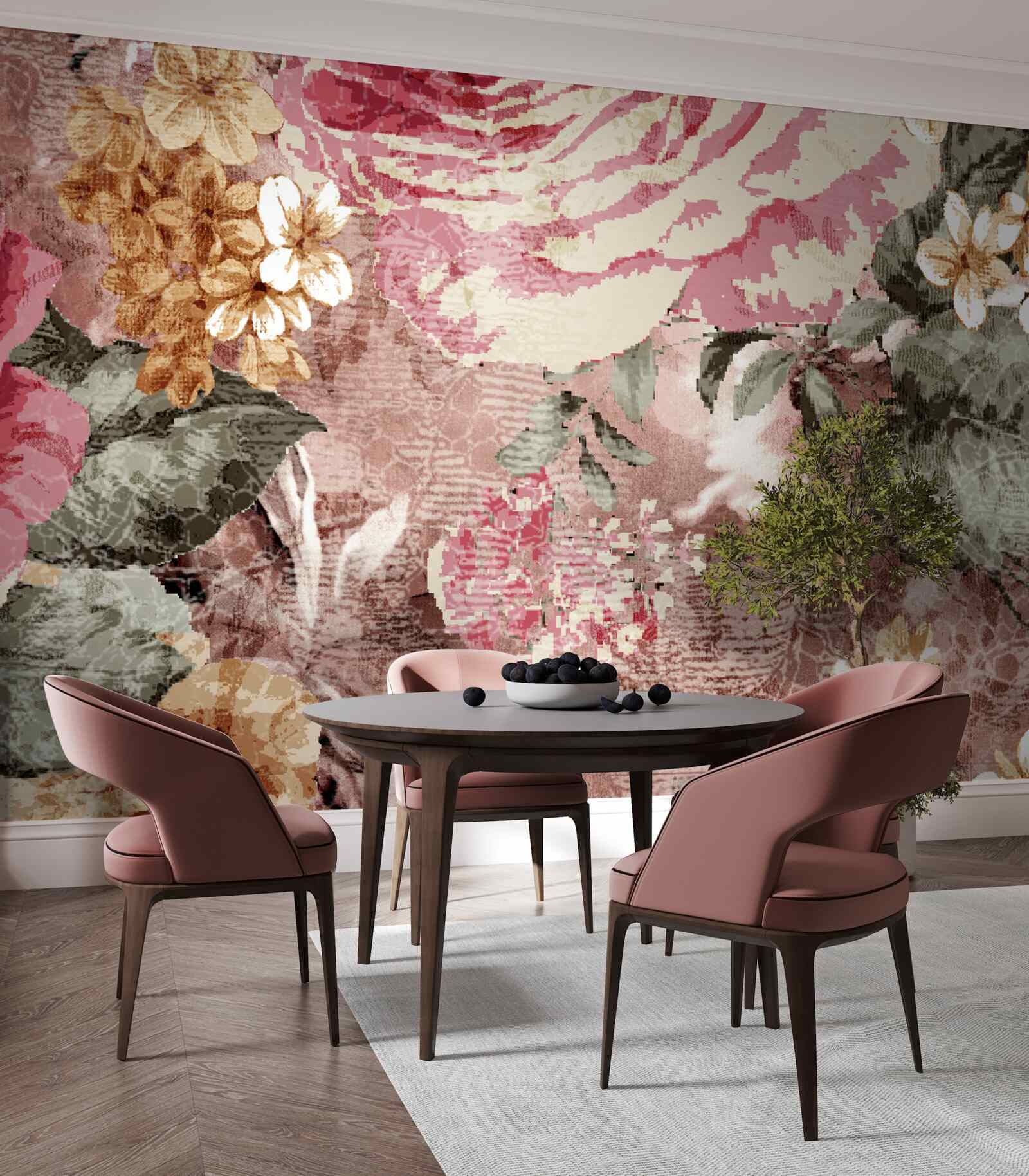 Фотошпалери велика кількість квітів і рослин - це абстракція