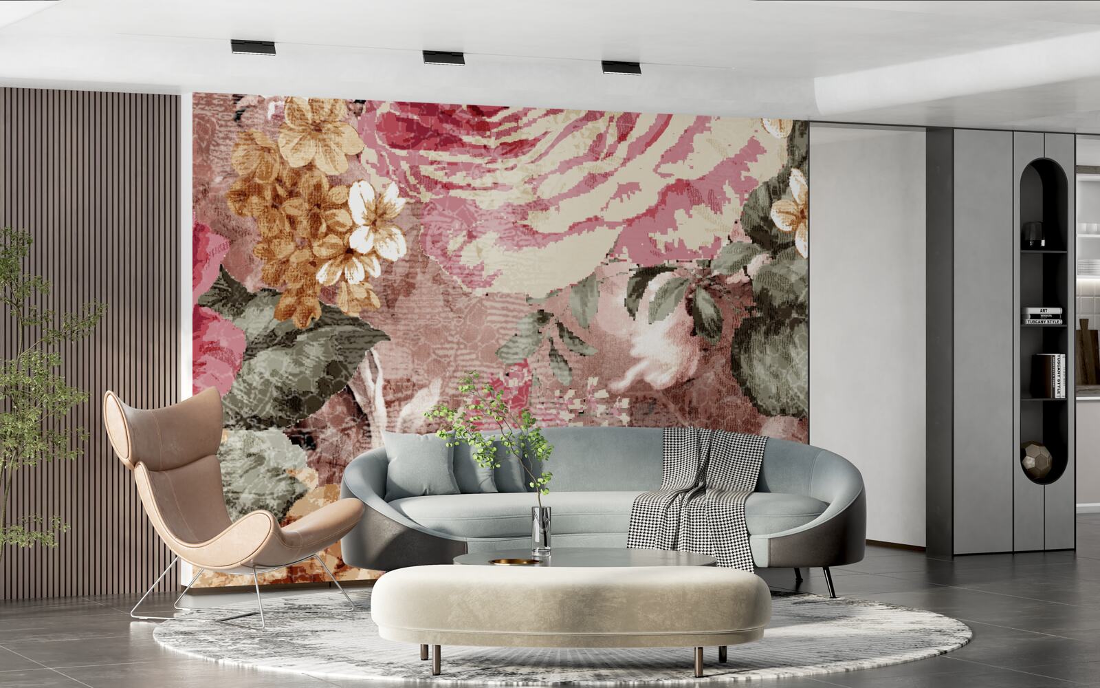 Фотошпалери велика кількість квітів і рослин - це абстракція