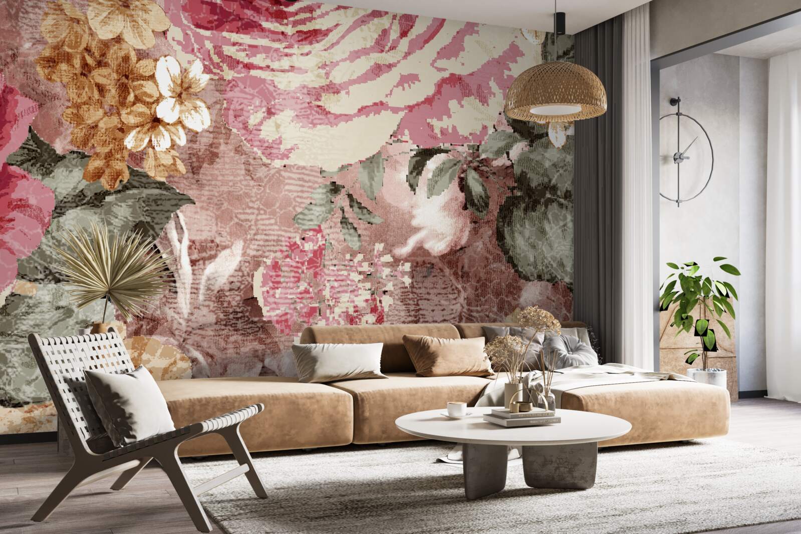 Фотошпалери велика кількість квітів і рослин - це абстракція