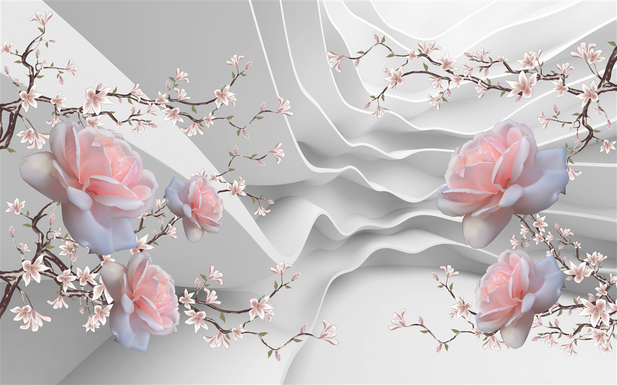 Фотошпалери абстрактний фон гармонійно підкреслює ніжність троянди