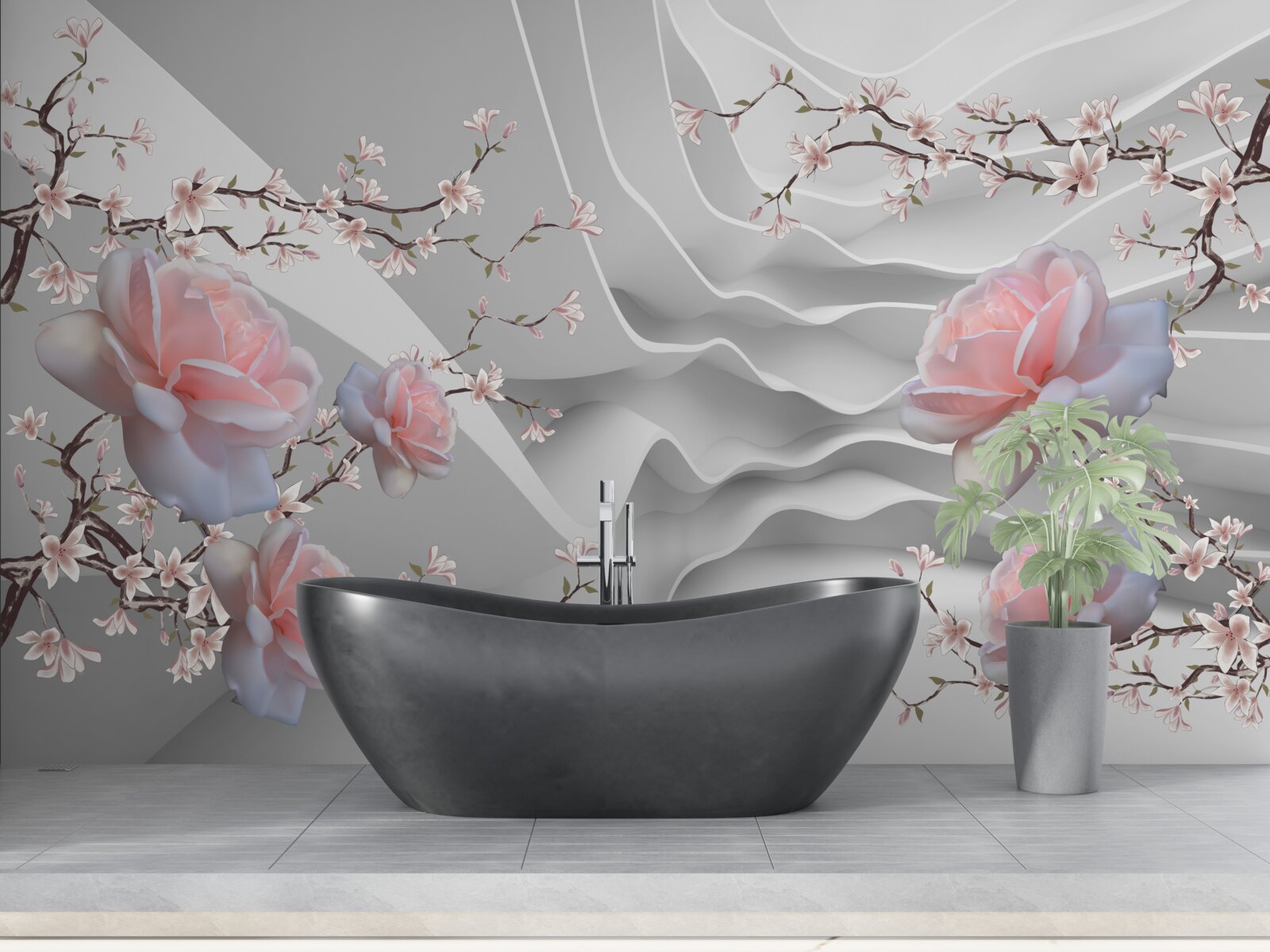 Фотошпалери абстрактний фон гармонійно підкреслює ніжність троянди