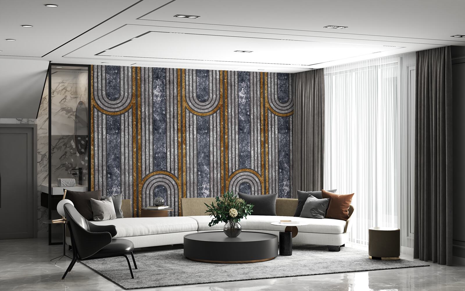 Фотошпалери вертикальні лінії, які залишаються прямими, і ті, що згинаються