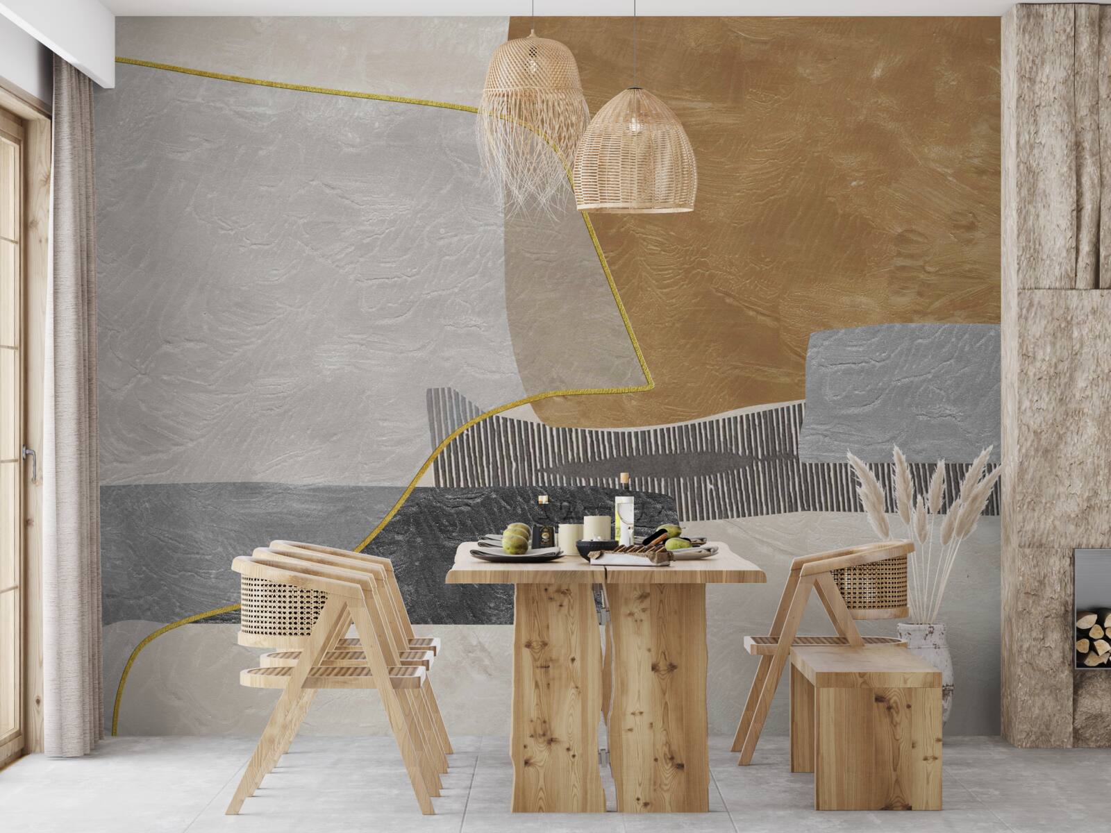 Фотошпалери корабель долає водні простори абстракції