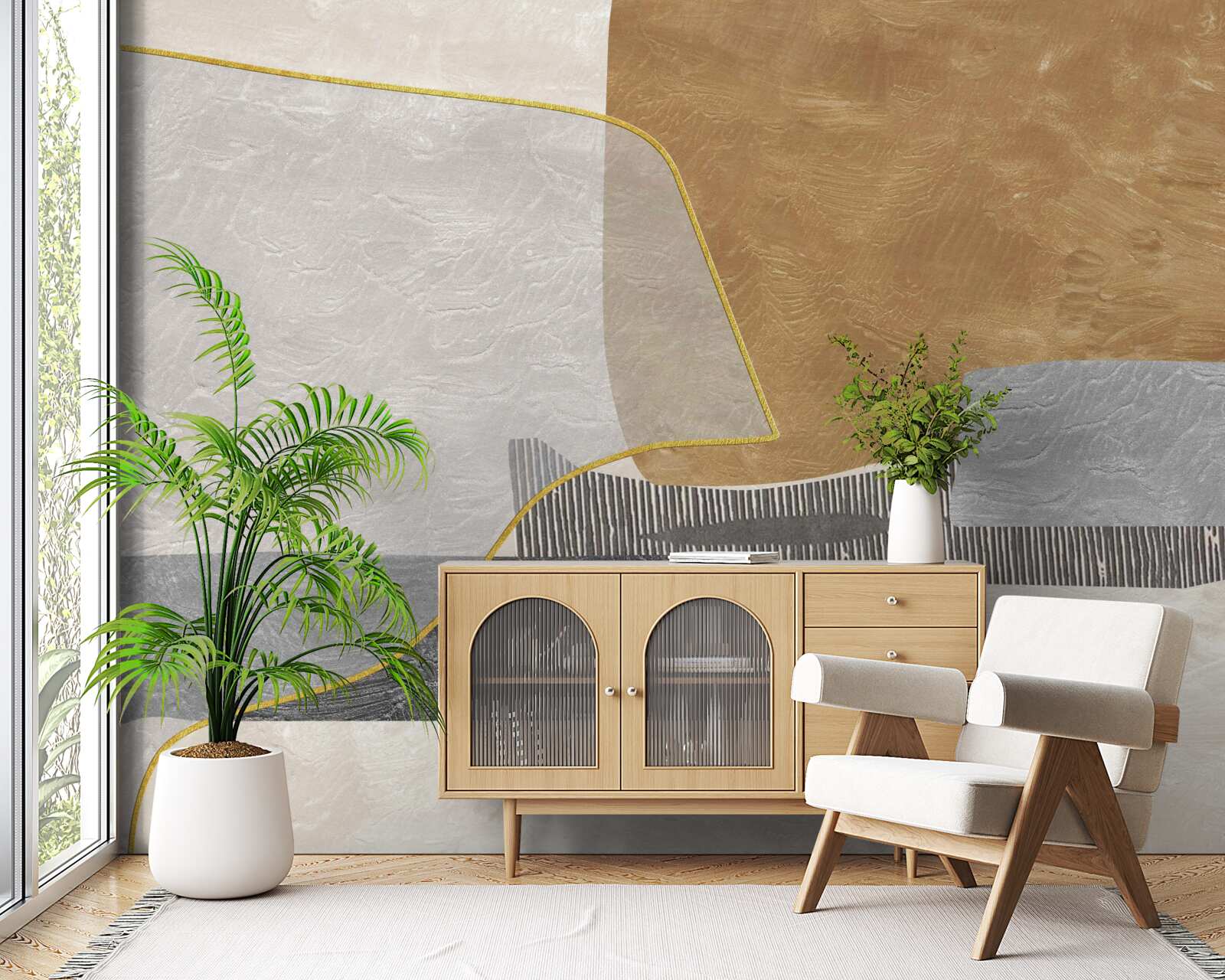 Фотошпалери корабель долає водні простори абстракції