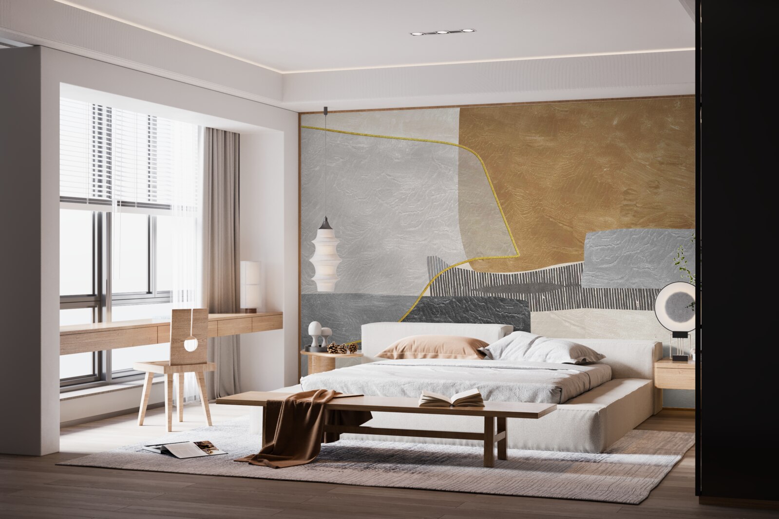 Фотошпалери корабель долає водні простори абстракції