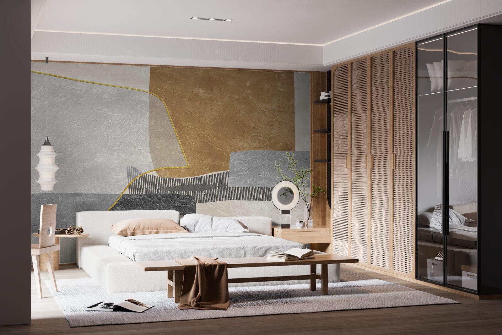 Фотошпалери корабель долає водні простори абстракції