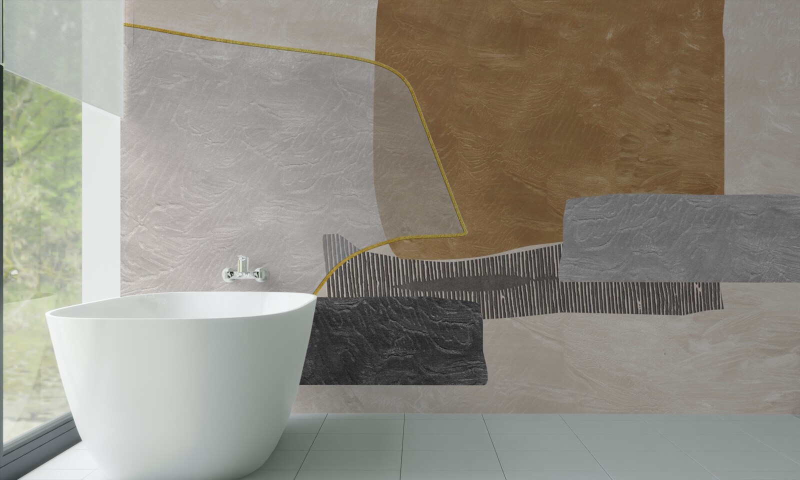 Фотошпалери корабель долає водні простори абстракції