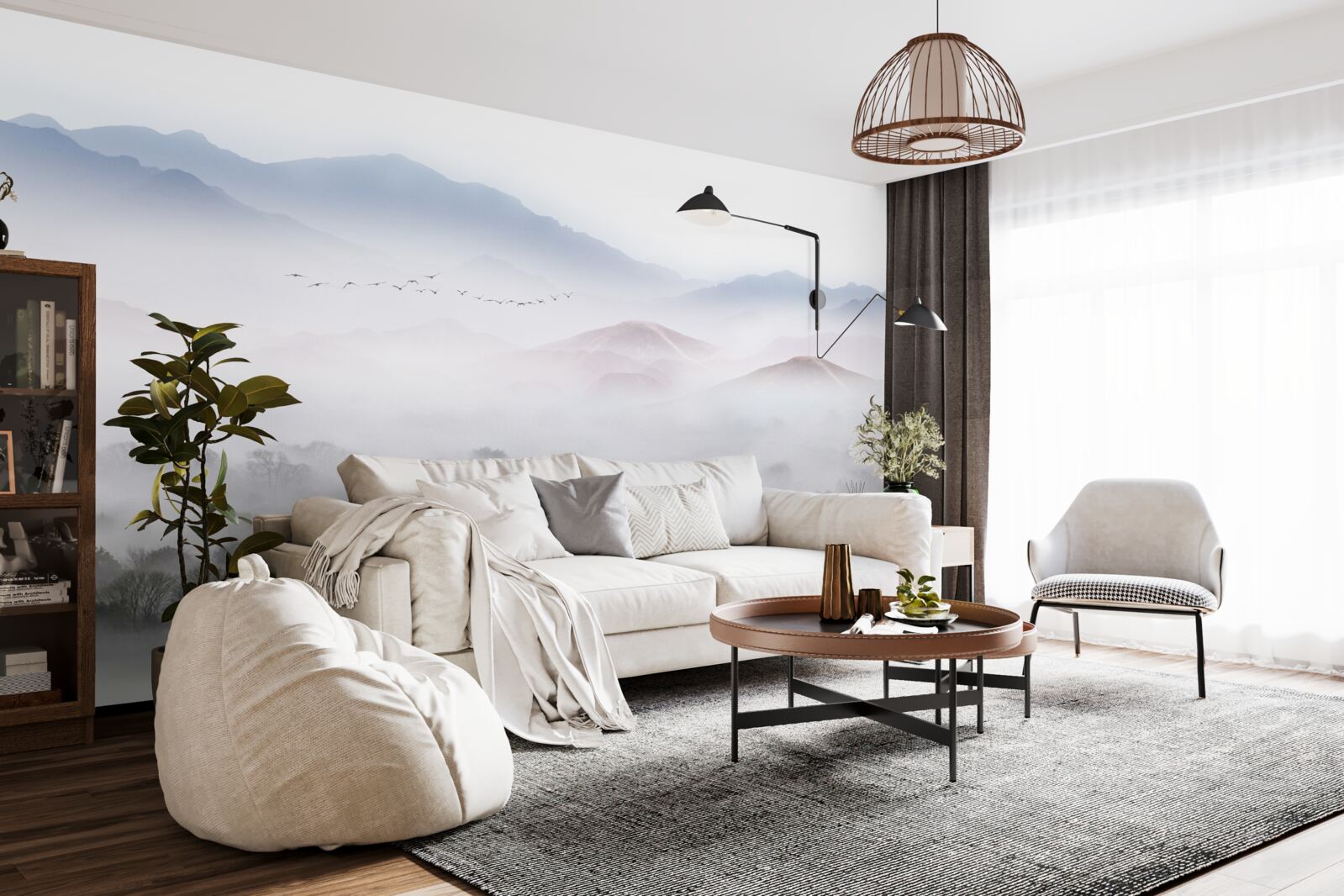 Фотошпалери густий прохолодний туман огортає гірські вершини